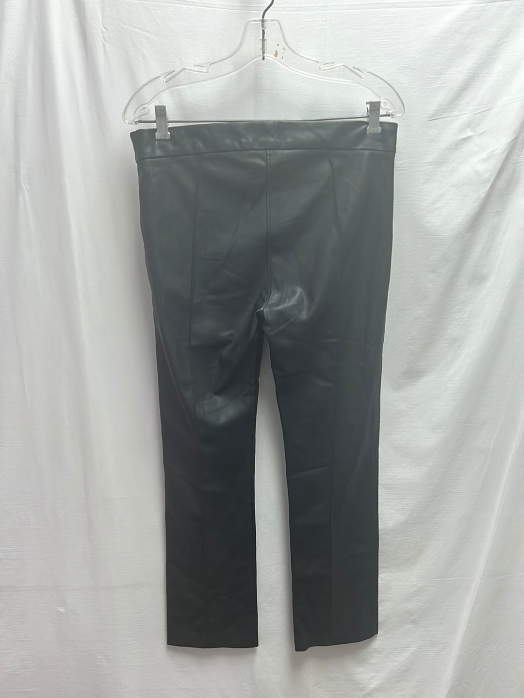NWT -- DAVID LERNER black Faux-Leather Pants -- Large