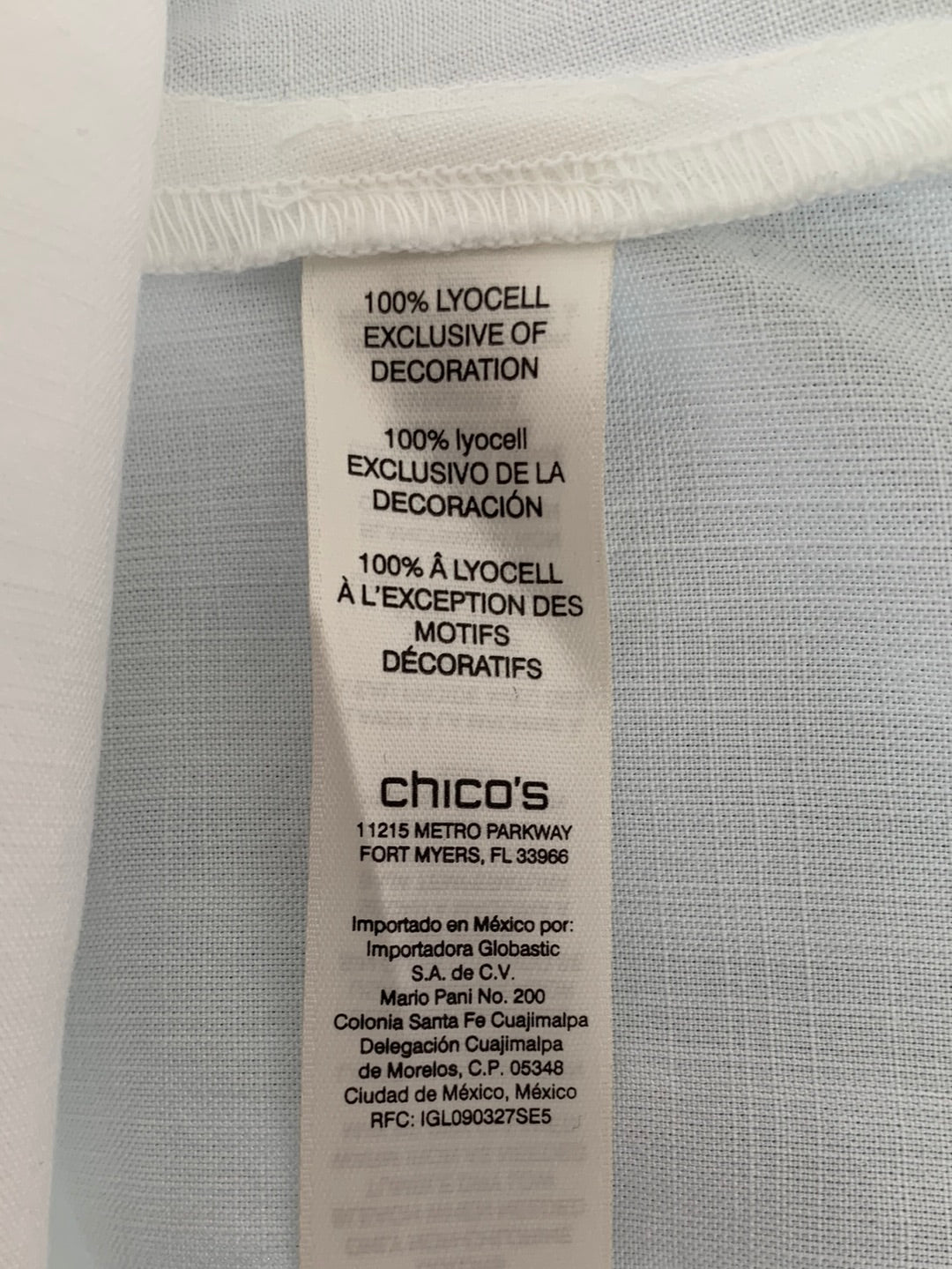 NWT - CHICO'S eggshell white Lyocell Lace Up Tunic Top - 2 | 12/14 L