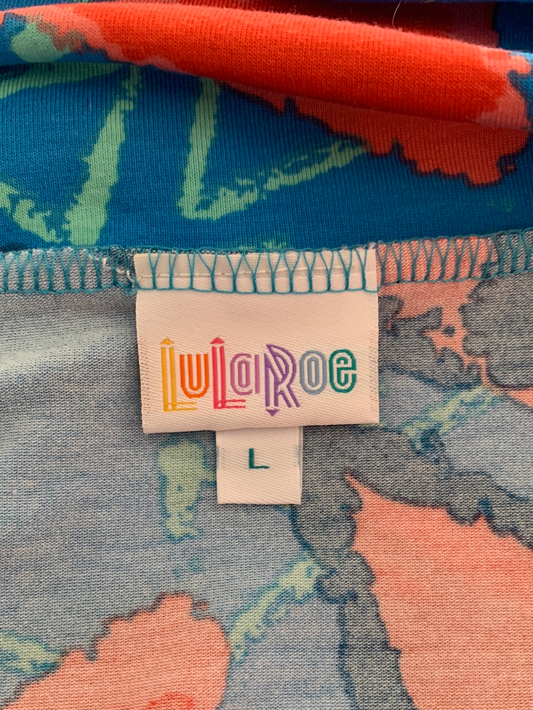 NWT - LULAROE blue red triangle print Jersey Maxi Skirt - L