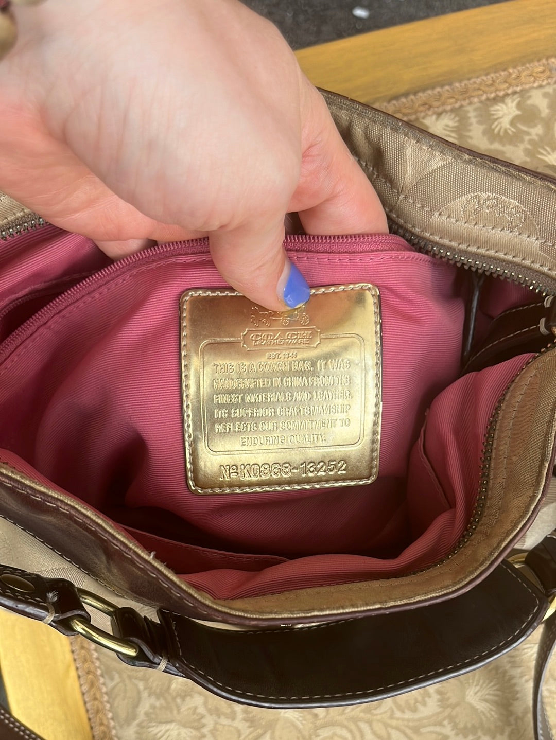 COACH Beige Hobo Bag