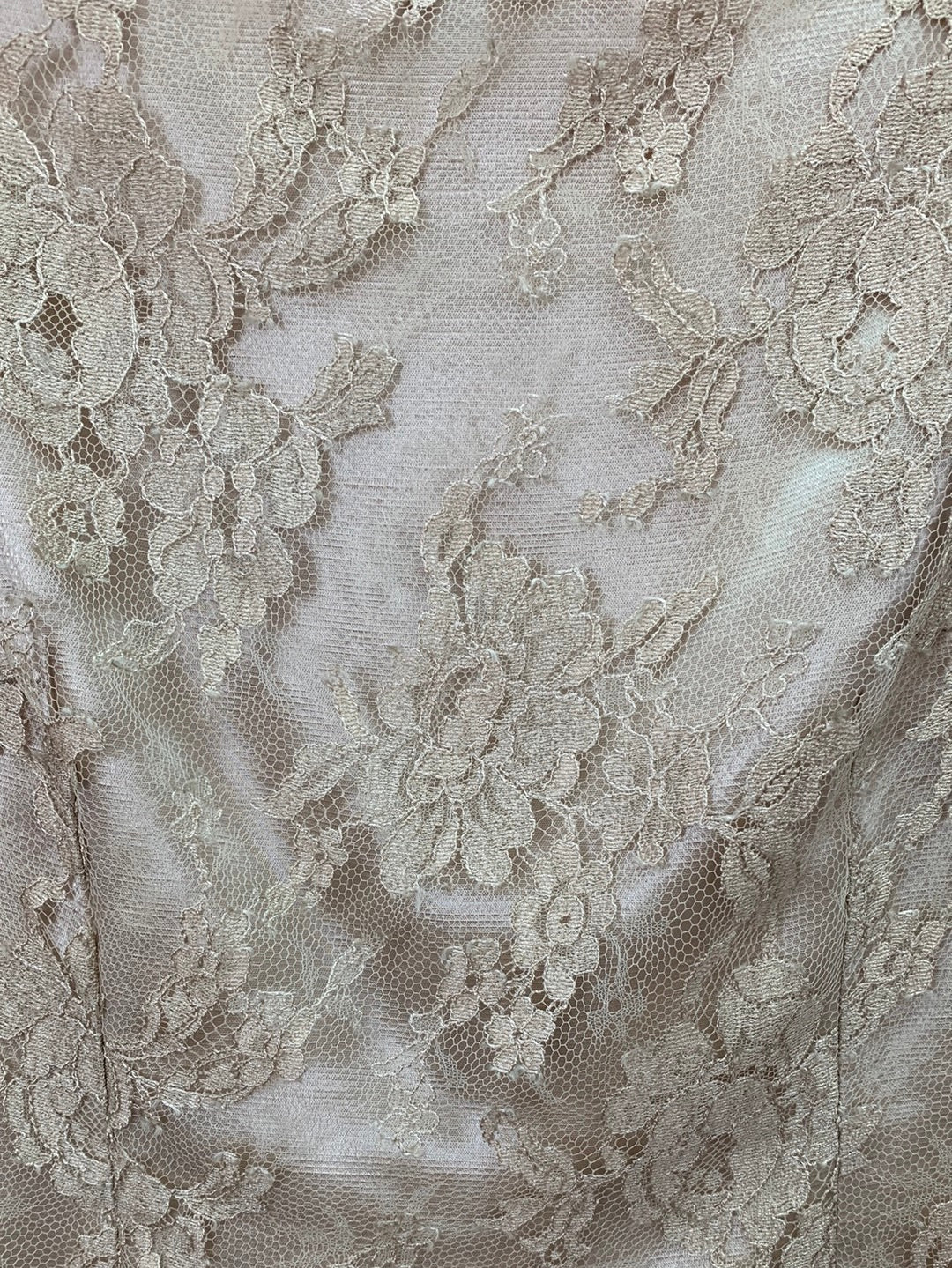 Vintage PERSPECTIVES champagne beige Lace Top Skirt Set - F 38 | US 2