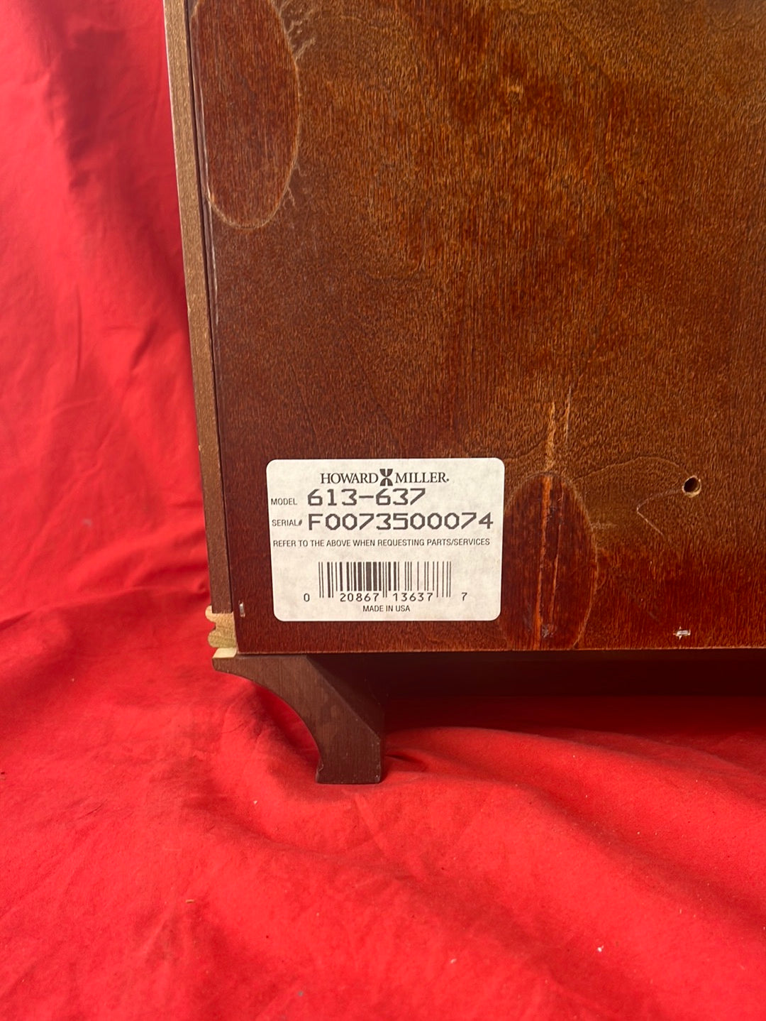 Howard Miller Ambassador Lewis Wall Clock -- No Pendulum/Parts Only (LOCAL PICK-UP)