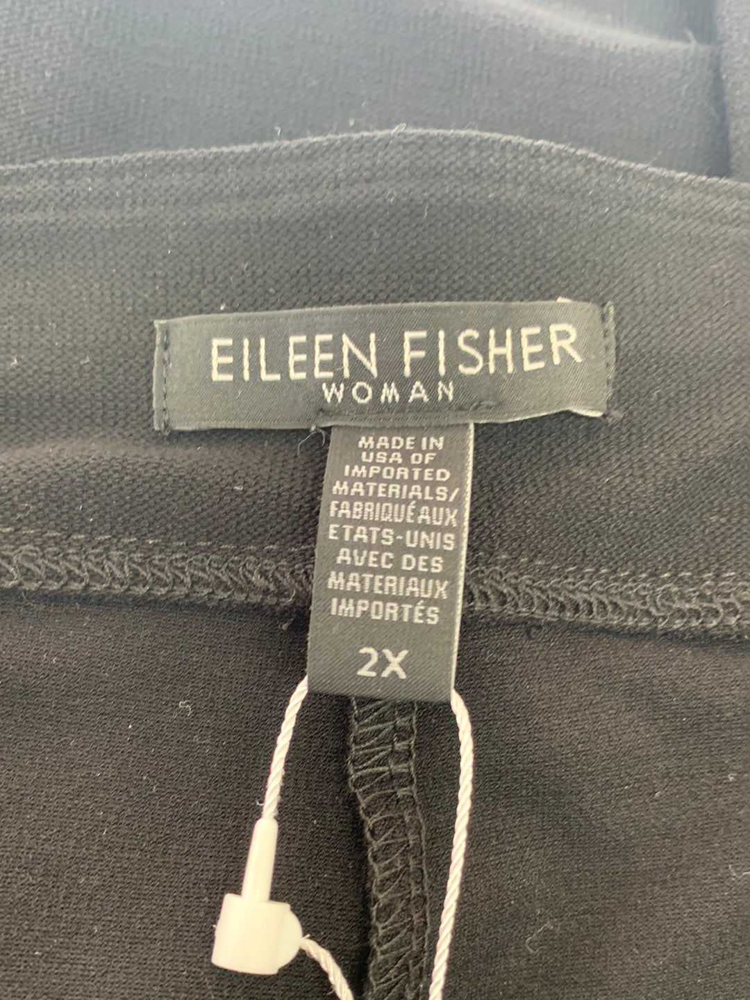 NWT - EILEEN FISHER black Stretch Crepe Slim Boot Cut Pants - 2X