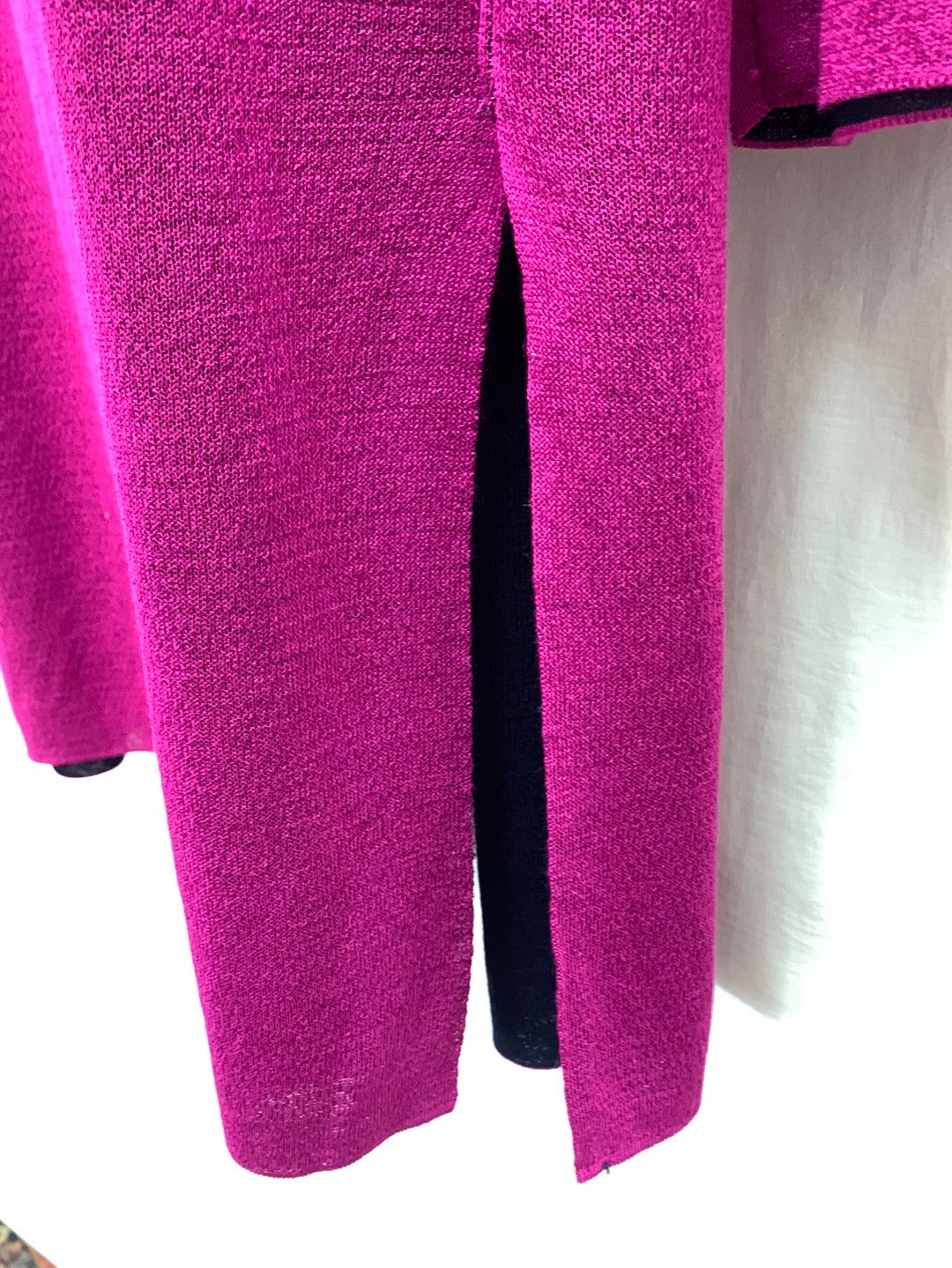 NWT - CHICO'S TRAVELERS navy fuchsia Color Block Sweater Cardigan - 2 (L 12/14)