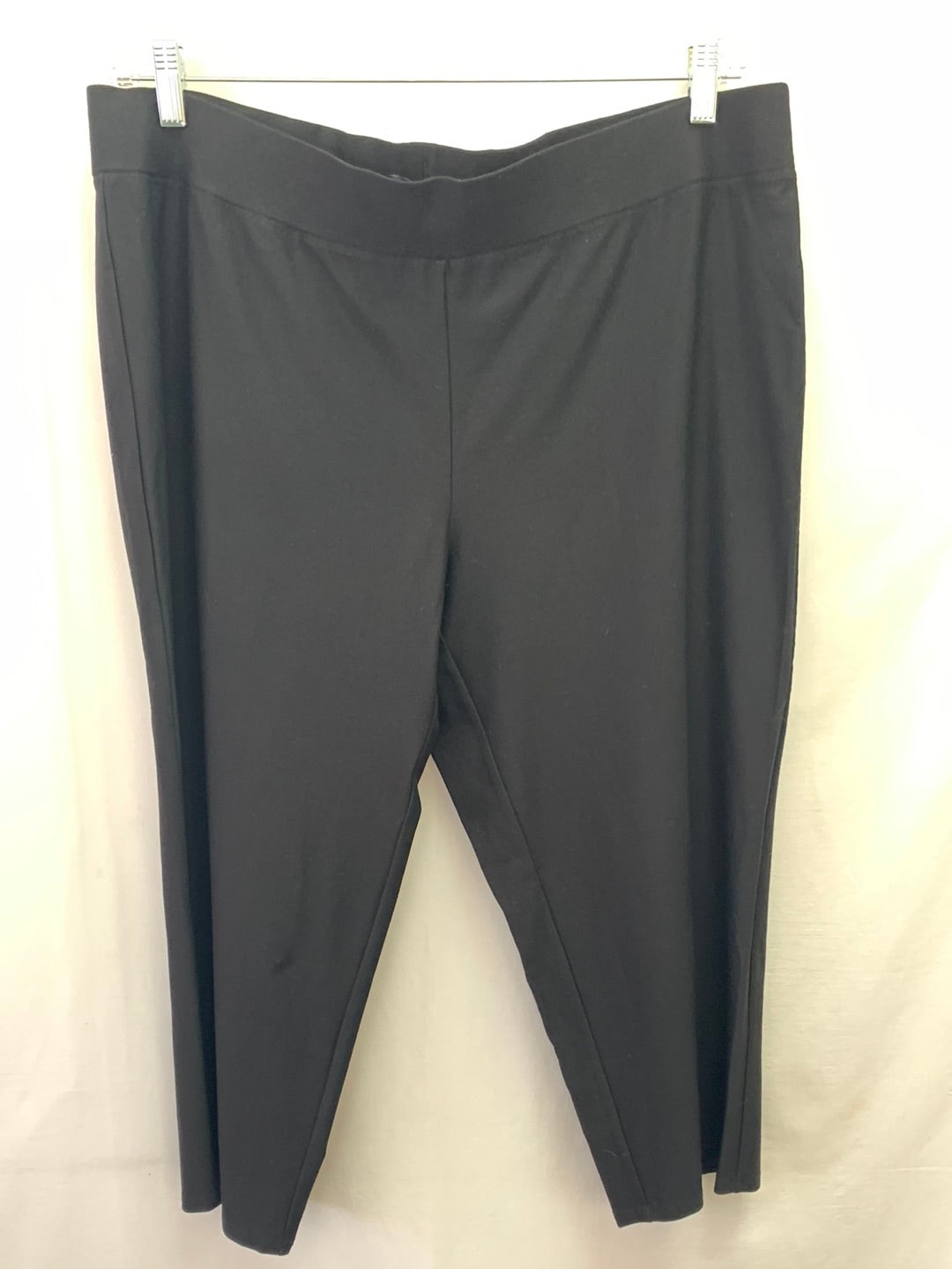 NWT - EILEEN FISHER black Stretch Crepz Pull On Capri Pant w/ Yoke - XL
