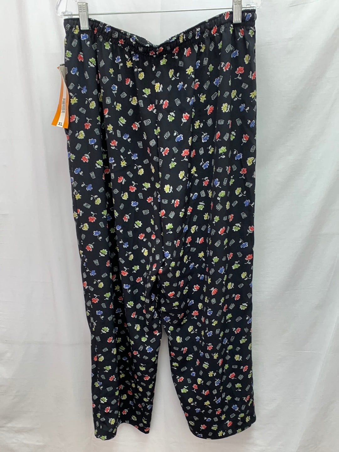 Vintage NWT - FUNDAMENTAL THINGS black flower print Pull On Pants - XL