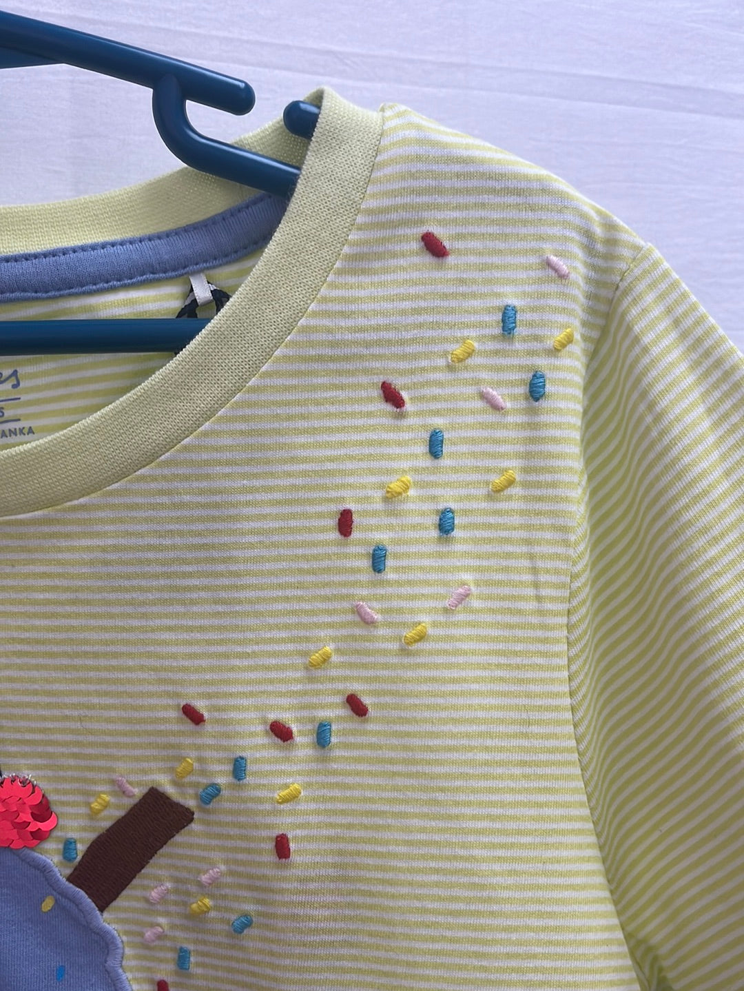 NWT -- JOULES Made-for-Mischief Emboidered and Sequined Ice-Cream Cone T-shirt -- Size 11 years