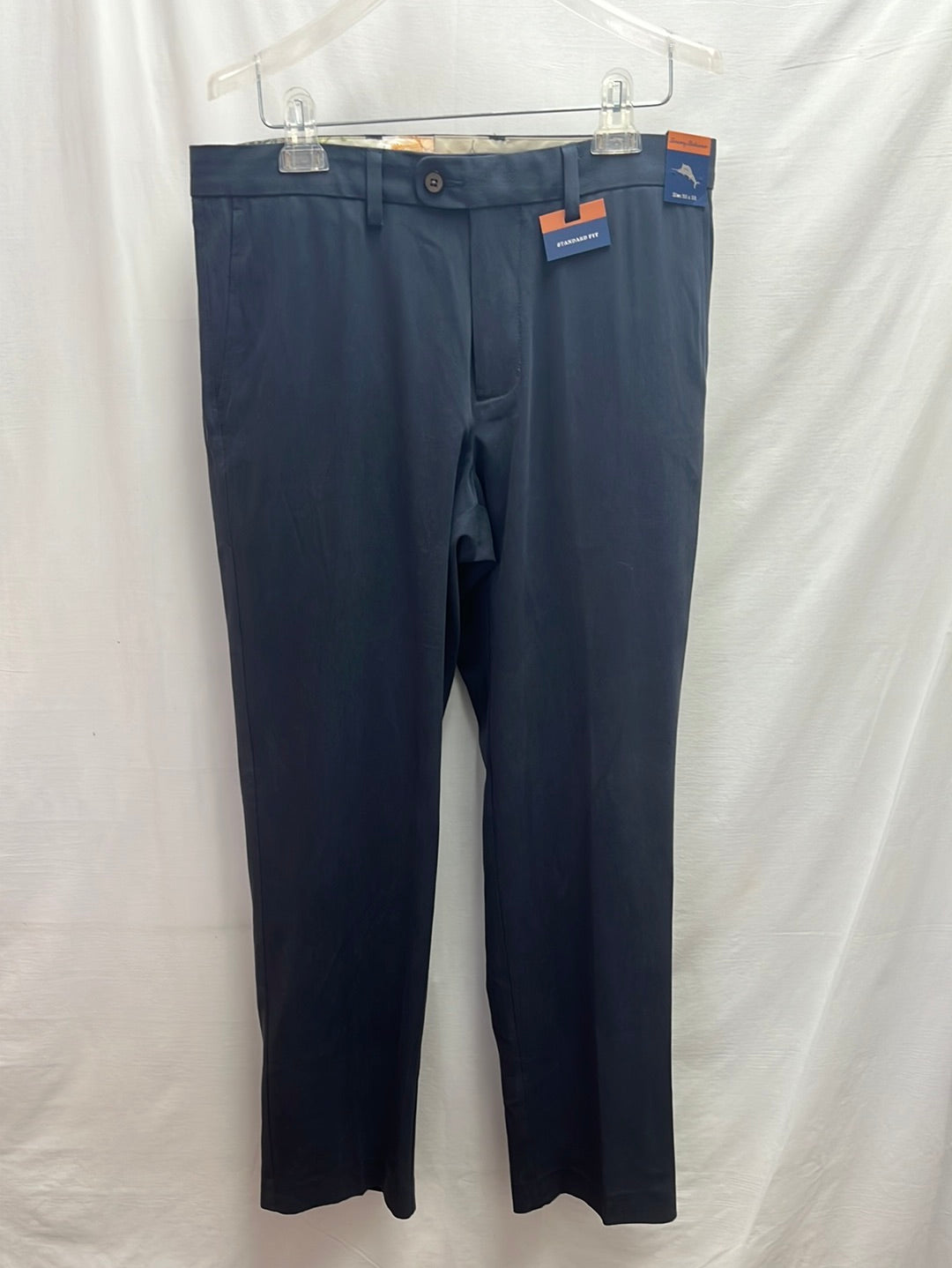 NWT - TOMMY BAHAMA St. Thomas Flat Front Gray Silk Pants - Size: 32x32