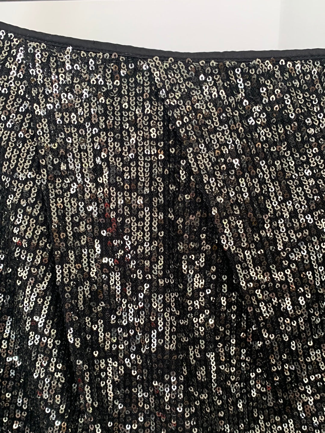 JENNIFER LOPEZ black silver Sequin Mini Skirt - 8