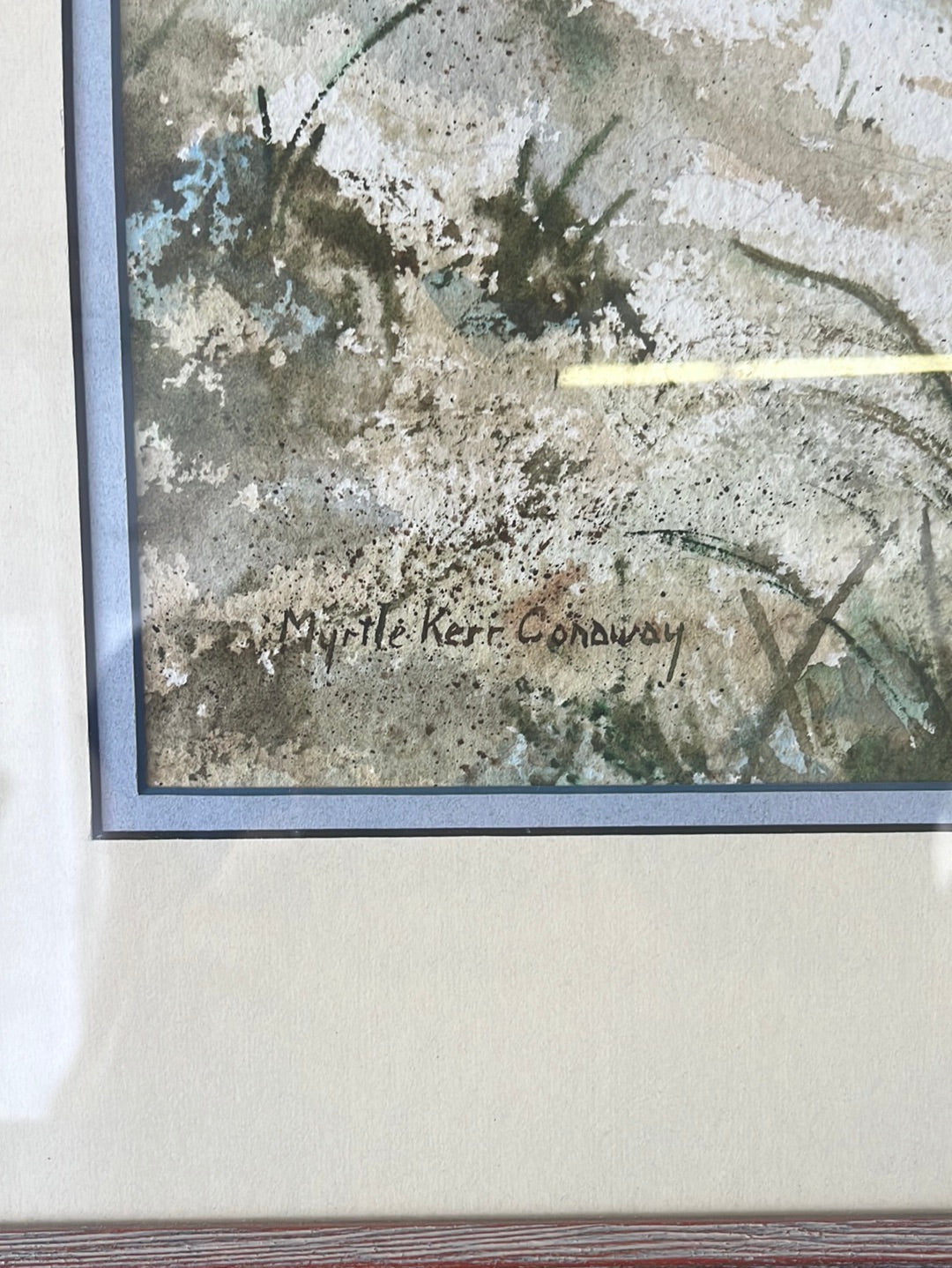 SIGNED AND FRAMED -- Myrtle Kerr Conaway, Original Watercolor, "Evening Flight"