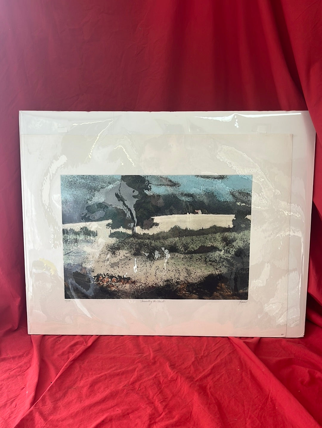 SIGNED COLOR ETCHING -- Rasburn, "Converting the Land" -- 74/100