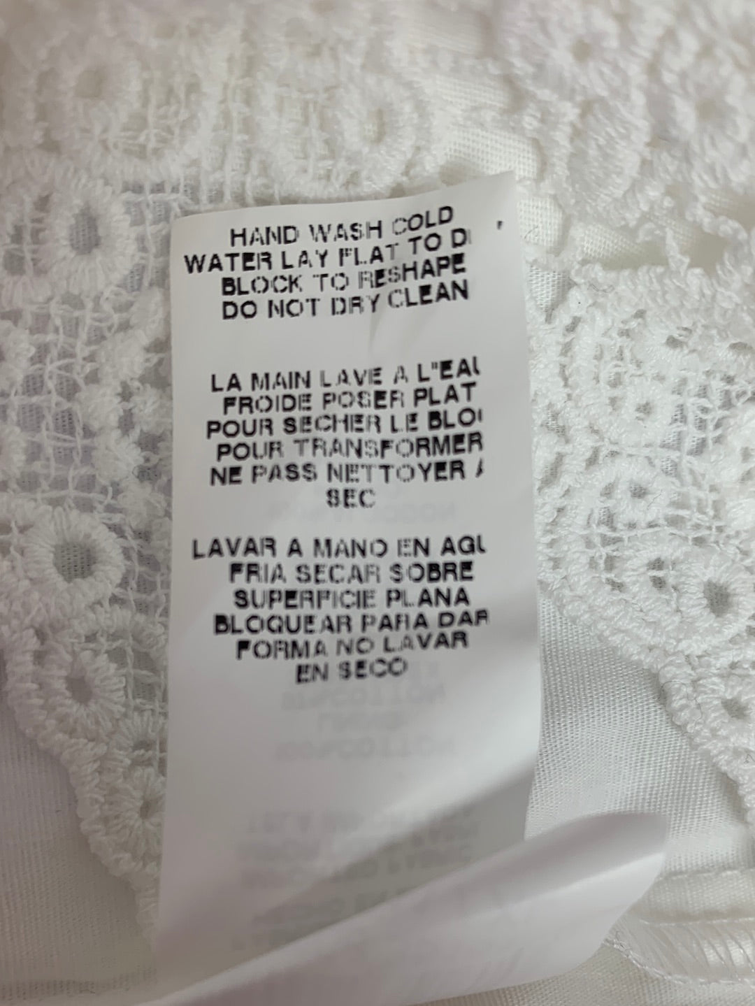 NWT - KAREN KANE white Lace Cotton Pencil Skirt - XL