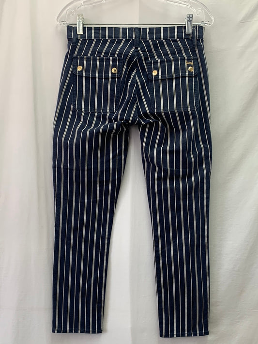 JUICY COUTURE dark denim stripe Low Rise Cropped Jeans - 28
