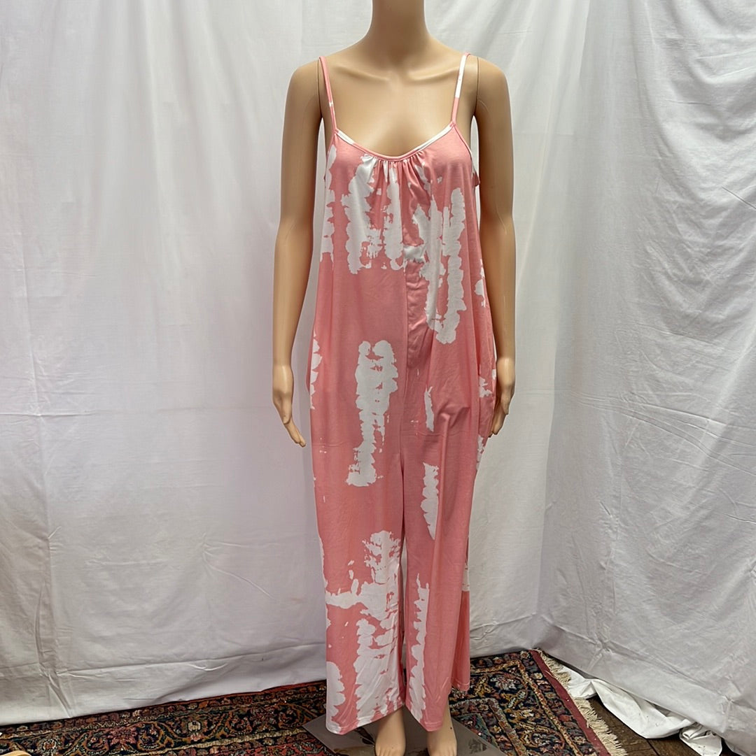 NWT -- Romantichut Mauve Pink Tie-Dye Jumpsuit -- Size S