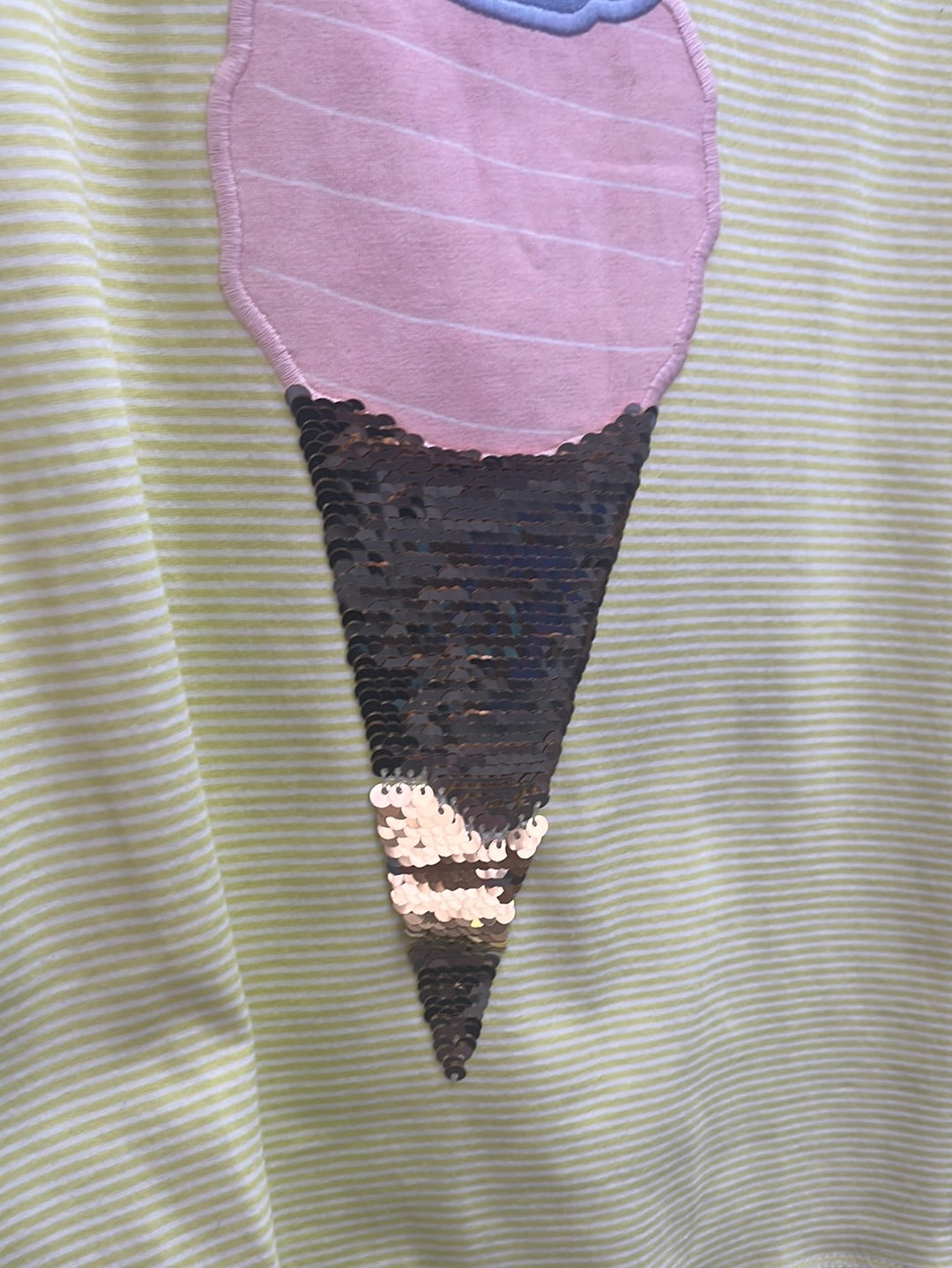 NWT -- JOULES Made-for-Mischief Emboidered and Sequined Ice-Cream Cone T-shirt -- Size 11 years