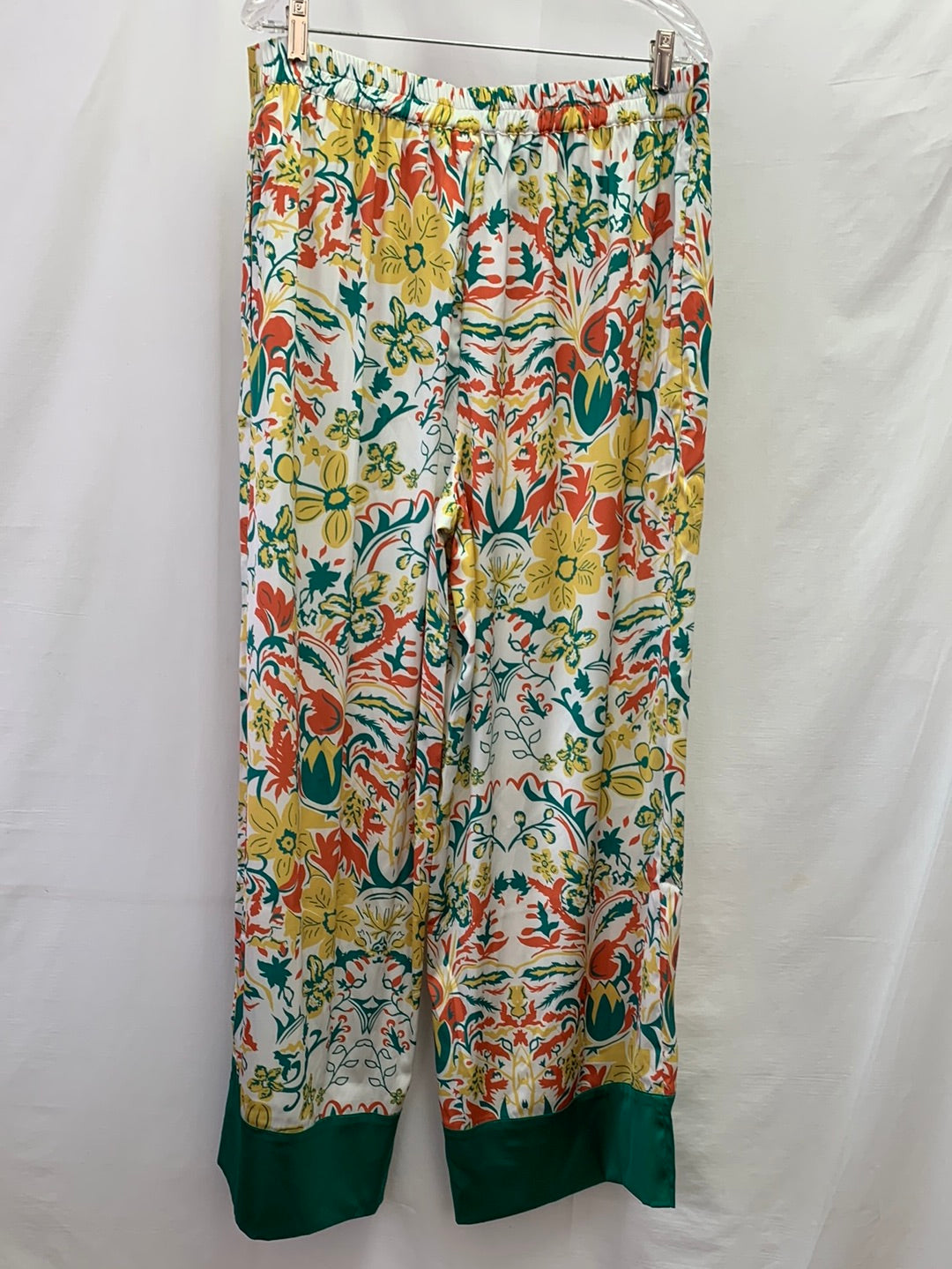 NWT - SRUTHI JAYADEVAN / THE DROP floral print Wide Leg Satin Pants - XL