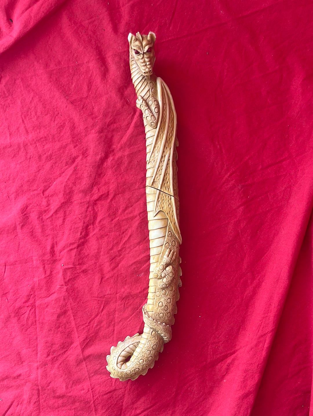 Dragon Dagger with Carved Resin Handle and Sheath