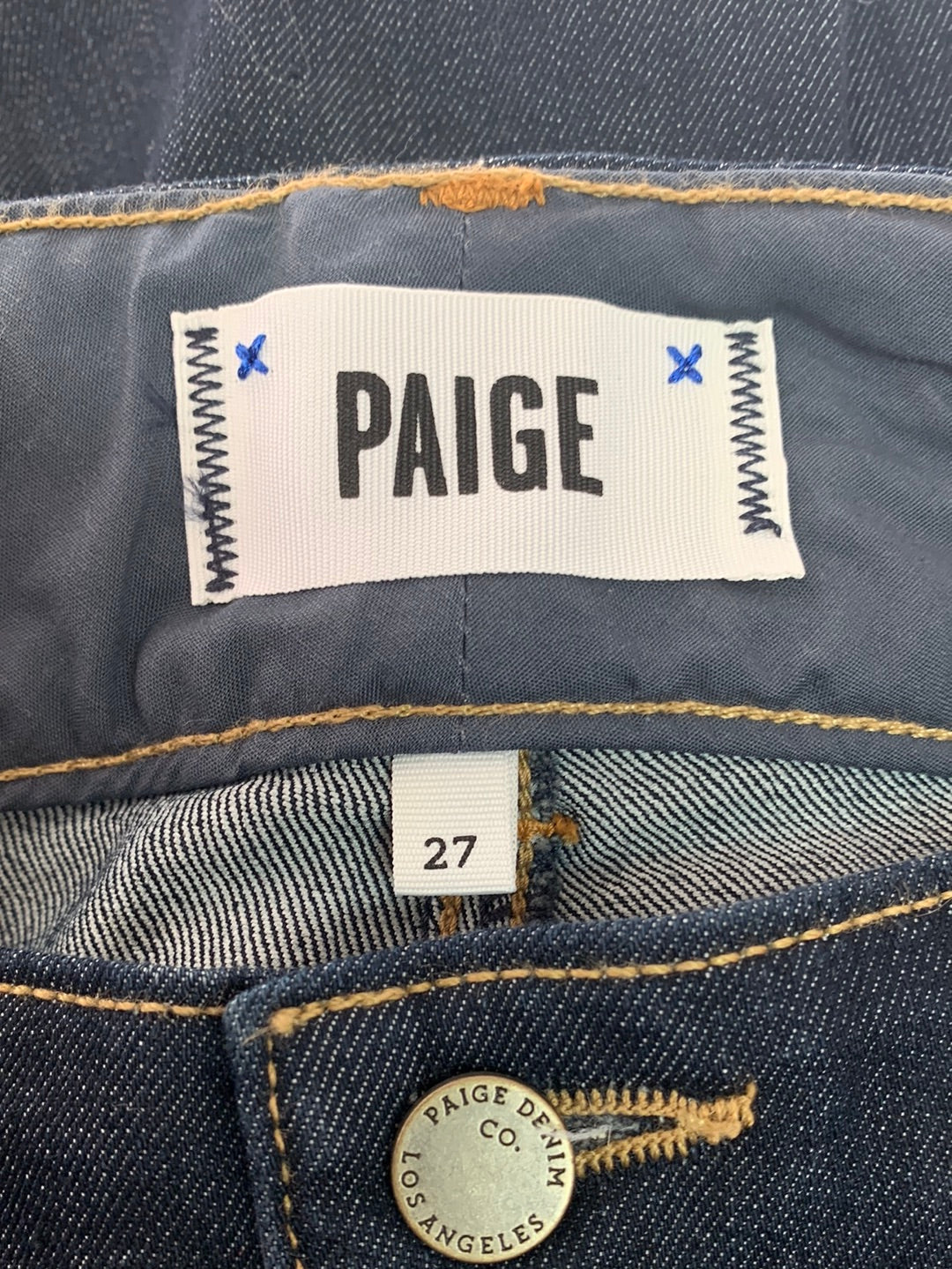 NWT - PAIGE stream dark wash Hidden Hills High Rise Boot Cut Jeans - 27