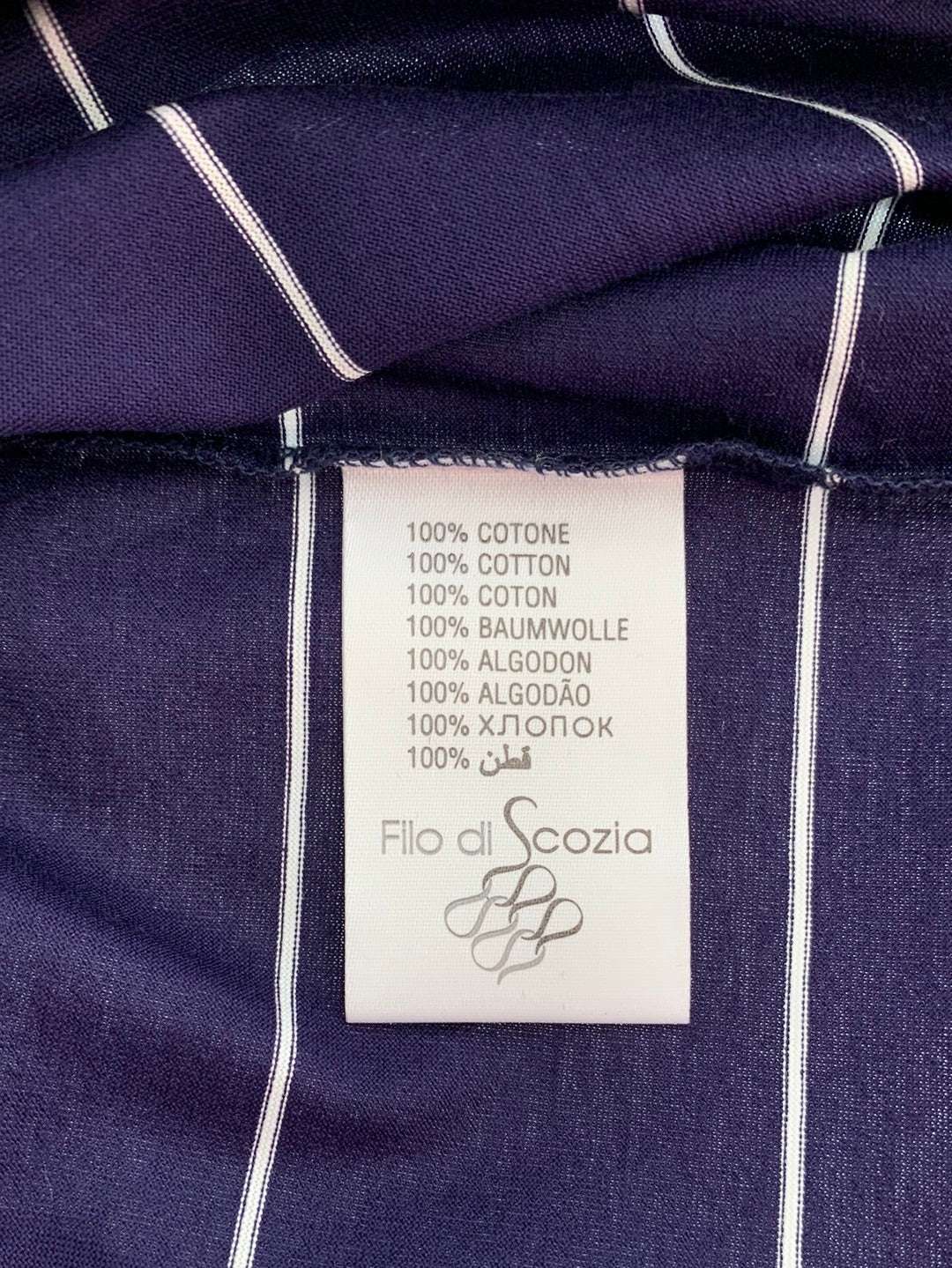 NWT - THE OPEN Navy Stripe 147th Carnoustie Filo di Scozia Golf Polo Shirt - Size L