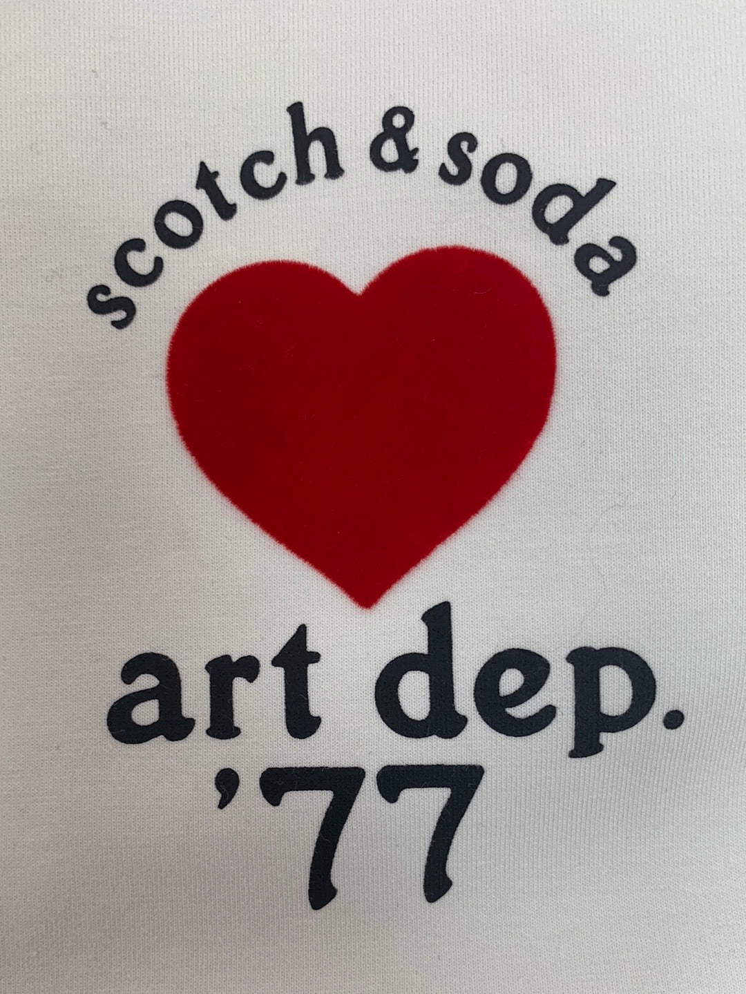 SCOTCH & SODA cream red Ruffle Neck "art dep. '77" Sweatshirt - Large