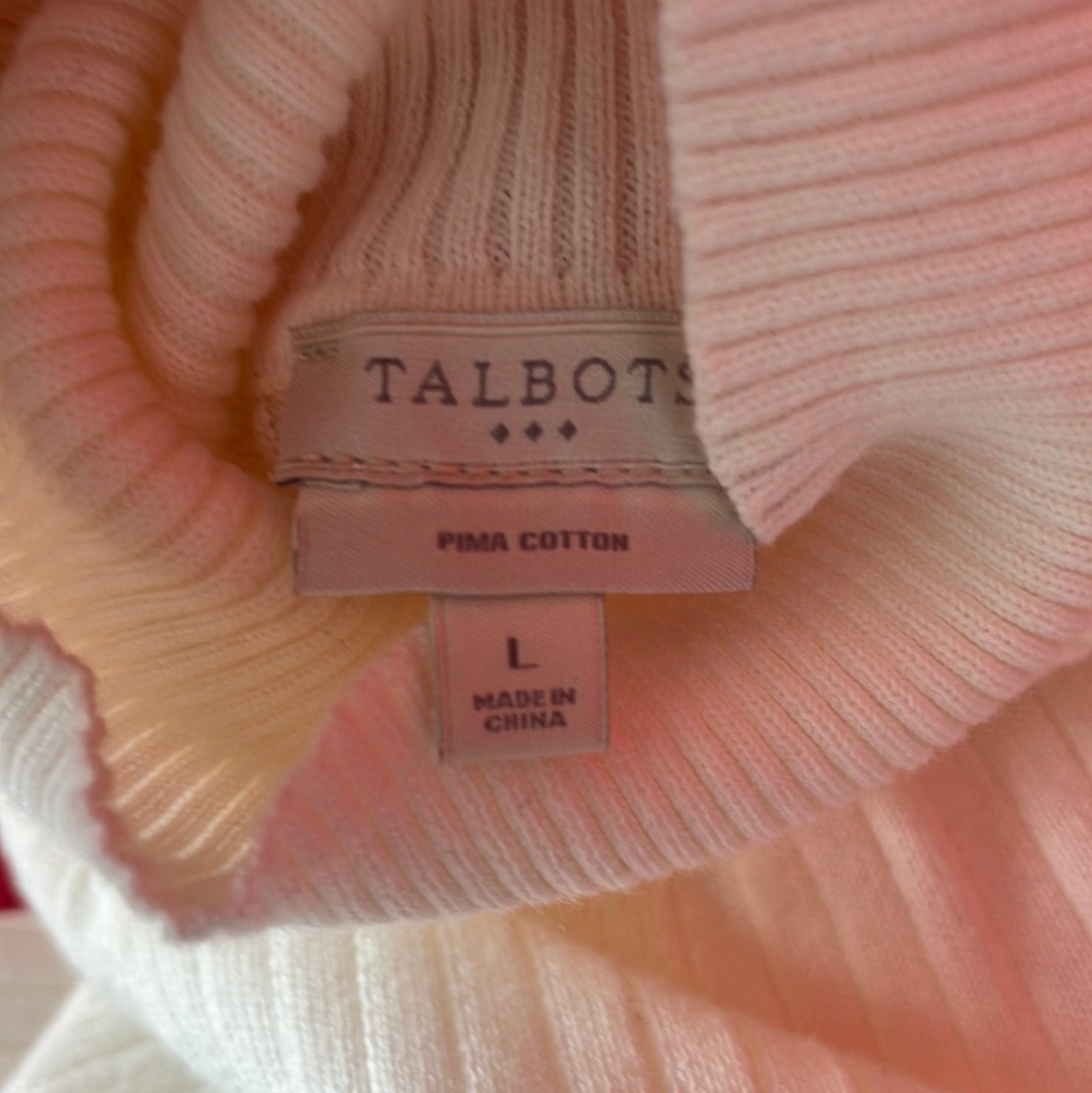 Talbots Crème Turtleneck Pima Cotton Sweater -- L