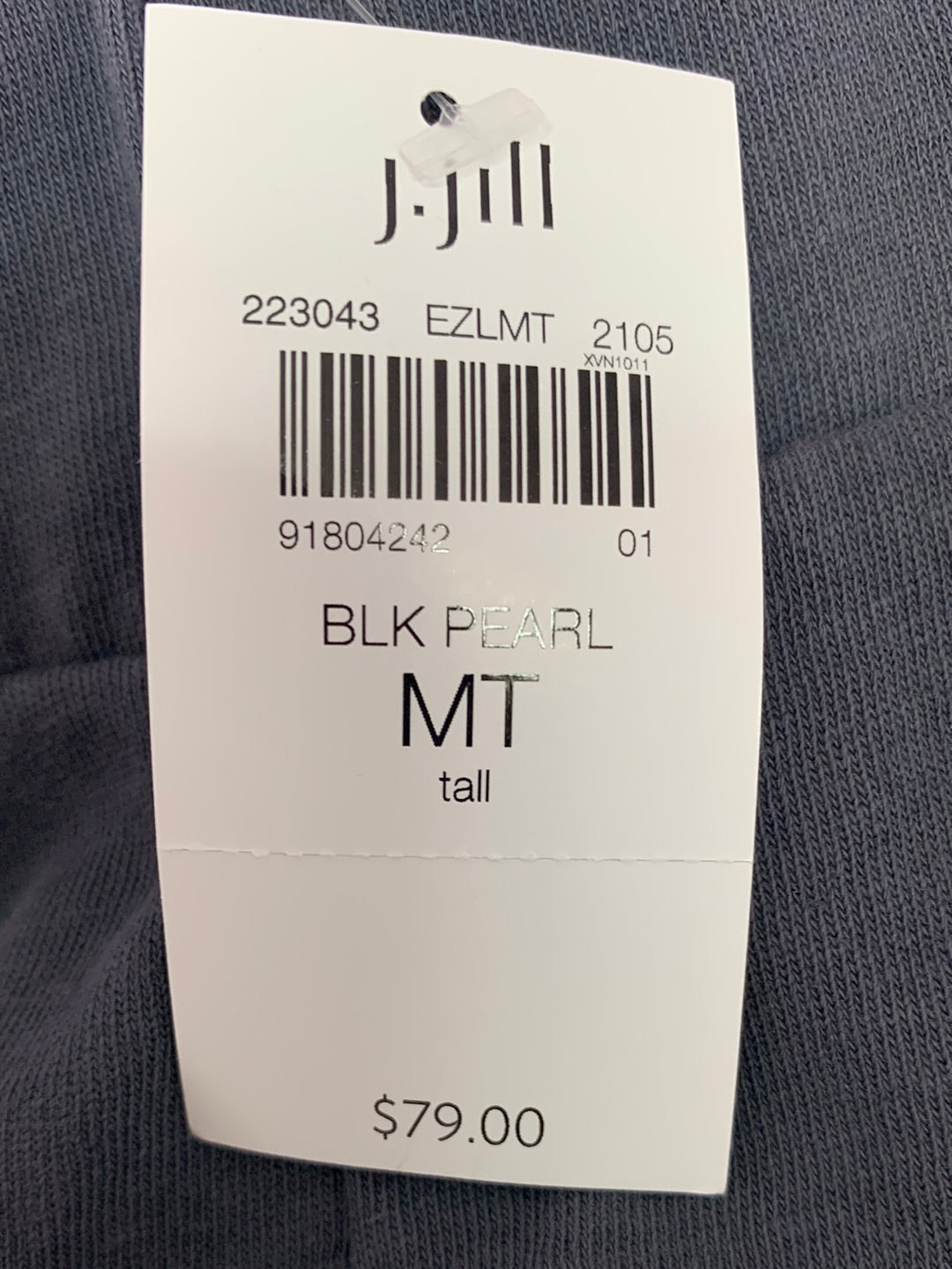 NWT - PURE J JILL gray Cotton Linen Jersey Pull On Crop Pants - M Tall