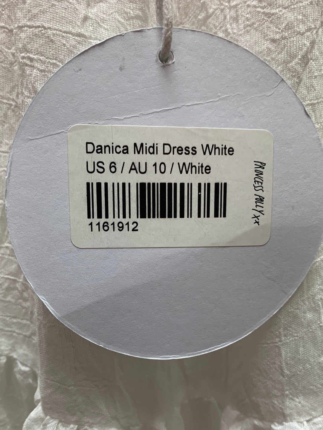 NWT - PRINCESS POLLY white Danica Puff Sleeves Midi Dress - 6