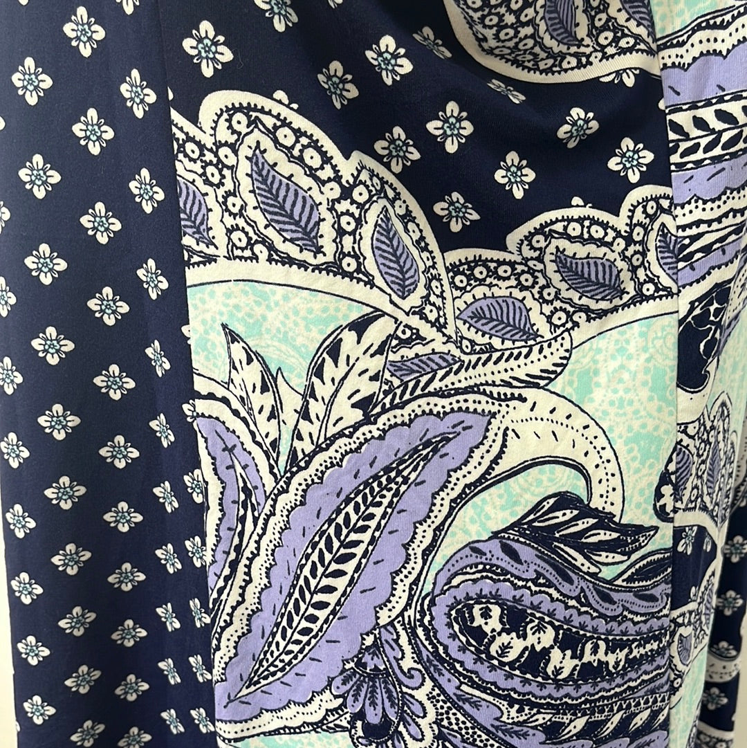 NWT -- APT 9 Purple+Turquoise Paisley+Floral Chemise -- L