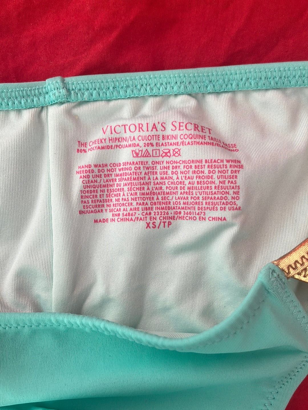 NIP -- VICTORIA'S SECRET Turquoise The Cheeky Hipkini Bikini Bottom -- XS