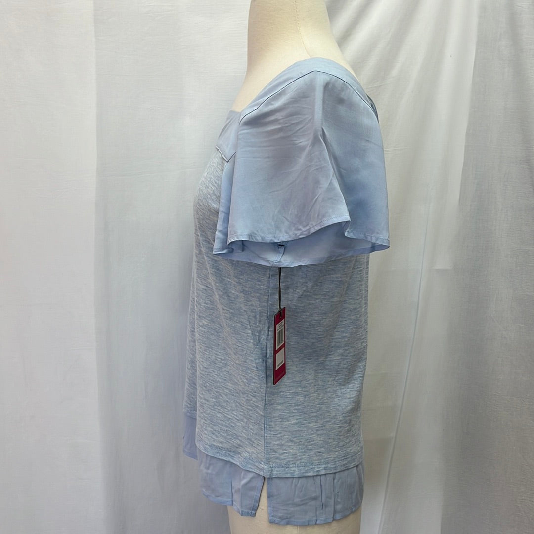 NWT -- Vince Camuto baby blue Square Neck Cap Sleeve Top -- XS