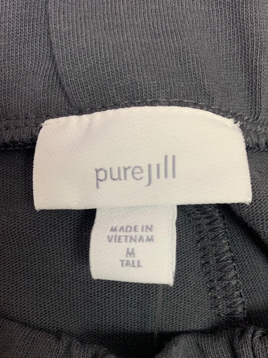 NWT - PURE J JILL gray Cotton Linen Jersey Pull On Crop Pants - M Tall