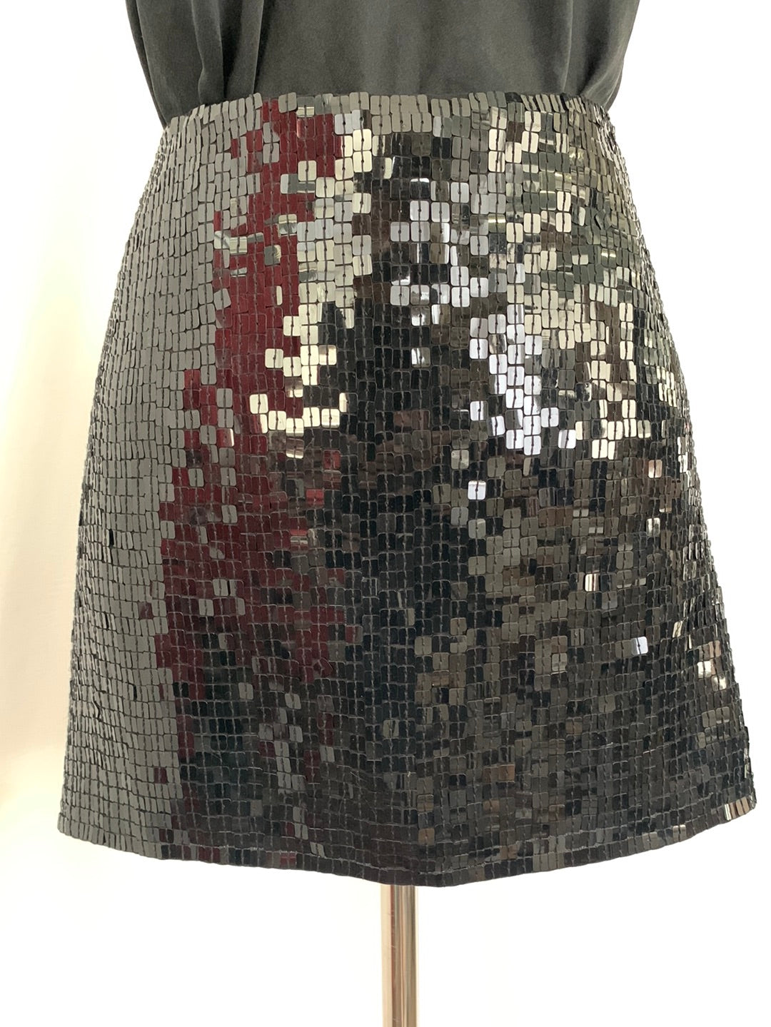HUGO BUSCATE black Sequin SILK Mini Skirt - 8