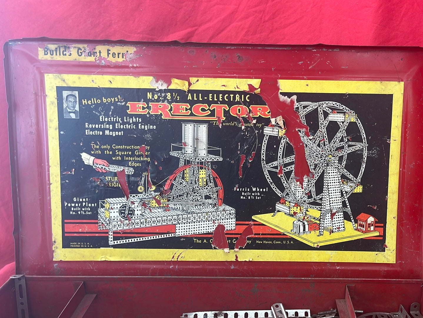 VTG -- A.C. GILBERT 8 1/2 ERECTOR SET Ferris Wheel -- Incomplete