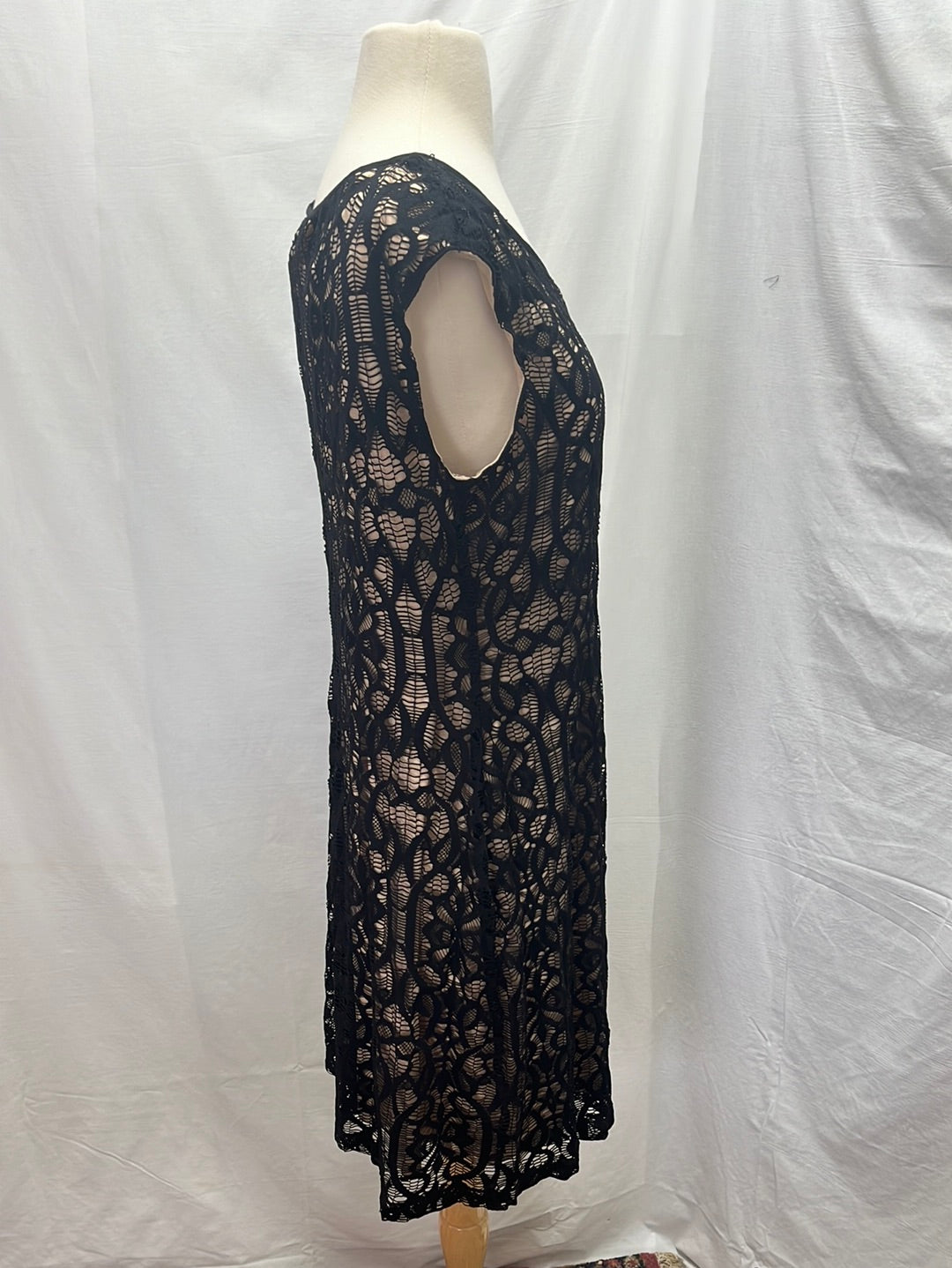 NWT -- CONNECTED Petites black Lace Sleeveless Sheath Dress -- 12P