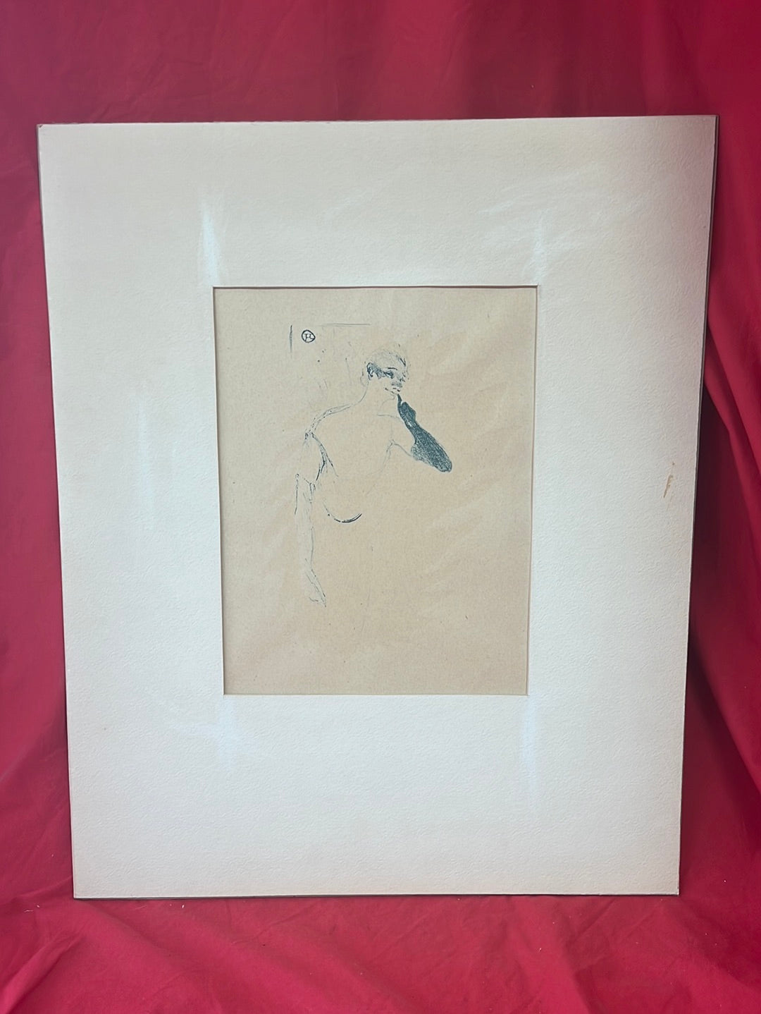 VTG -- Lithograph Print of Toulouse Lautrec's "Yvette Guilbert"