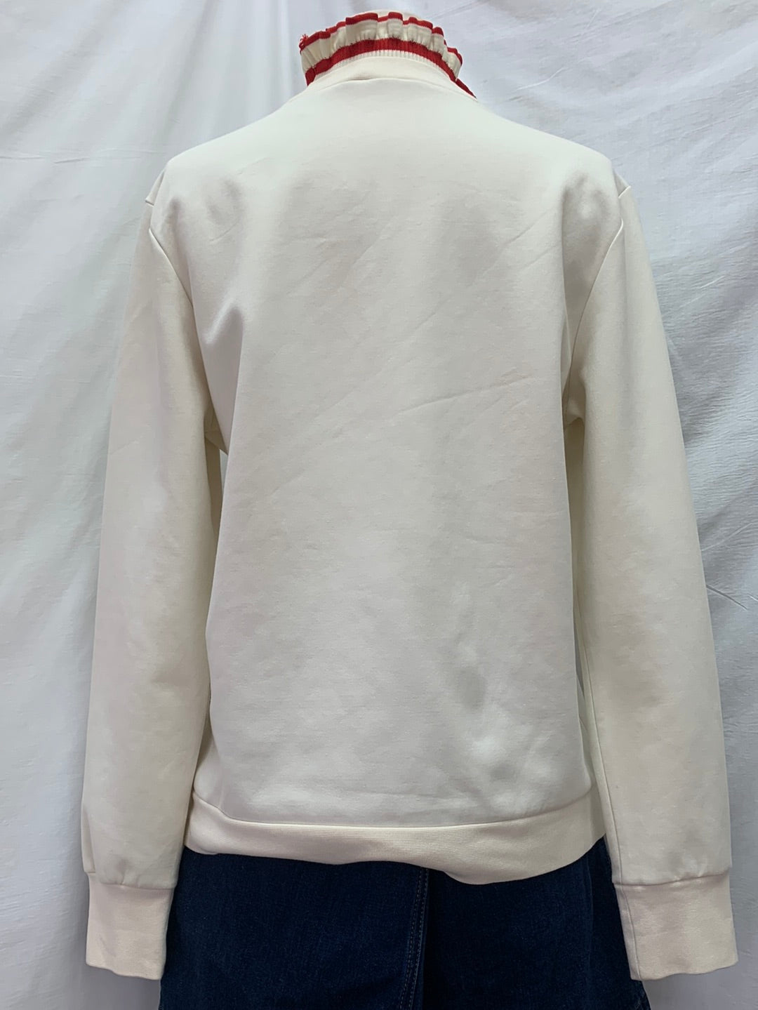 SCOTCH & SODA cream red Ruffle Neck "art dep. '77" Sweatshirt - Large