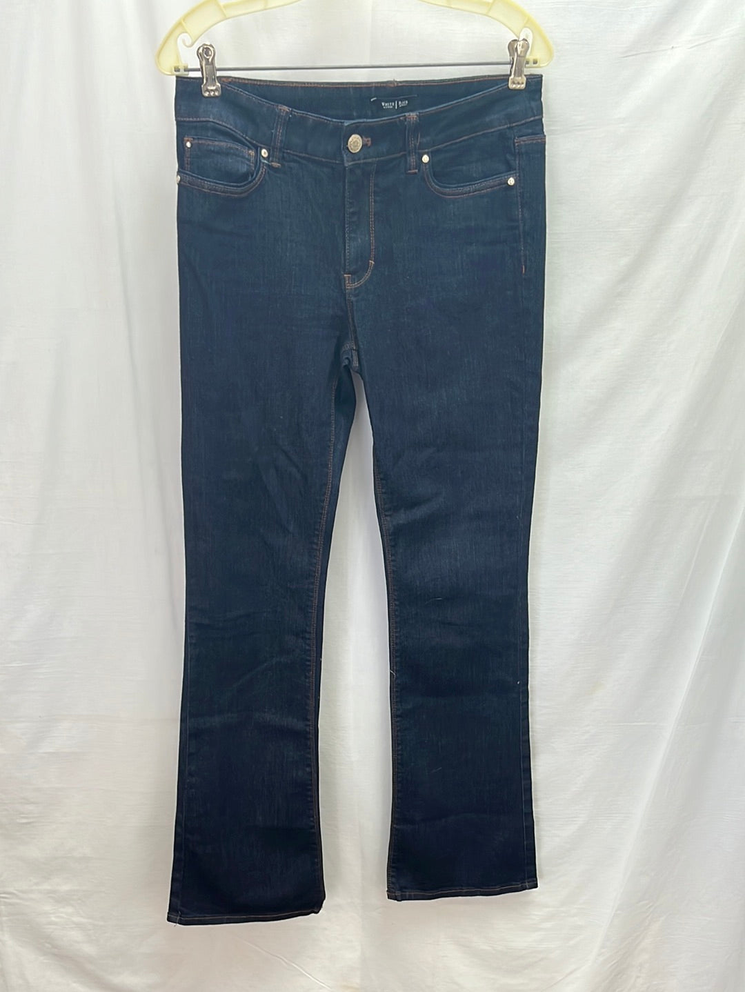 White House Black Market Dark Wash Skinny Flare Jeans -- 6R