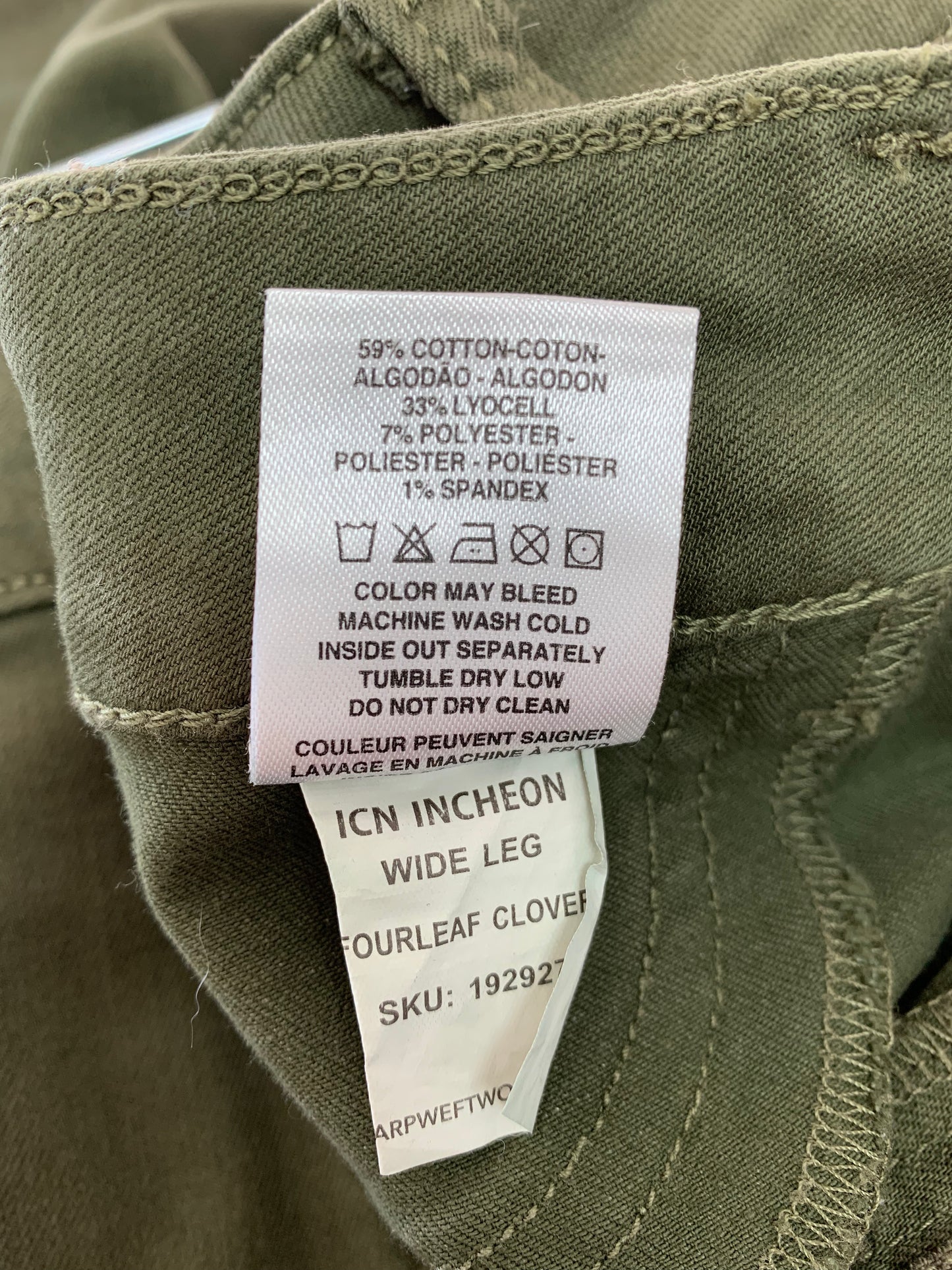 NWT - WARP + WEFT olive green ICN Incheon Wide Leg Pants - 31x27
