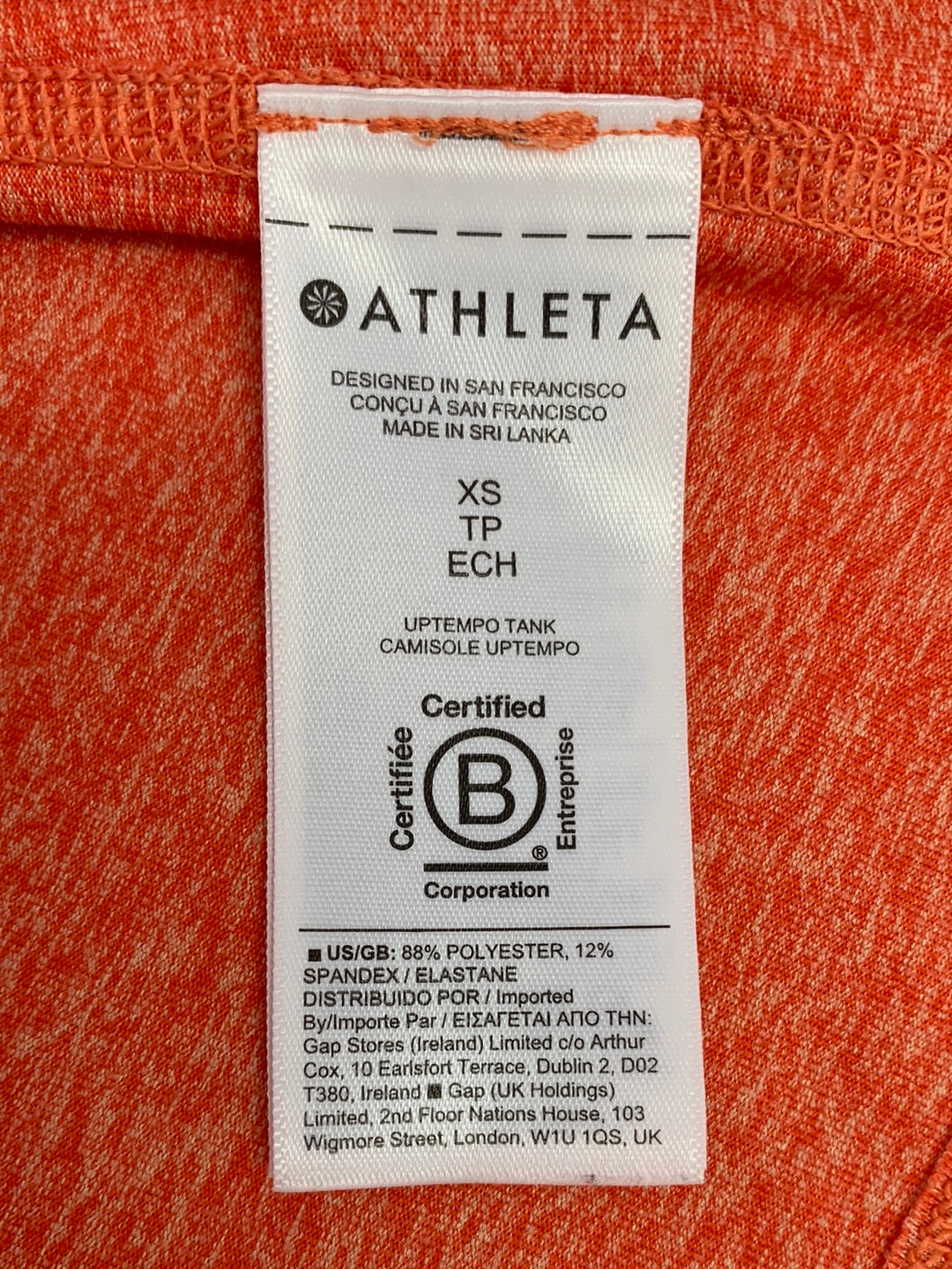 ATHLETA orange heather High Neck Uptempo Tank - X-Small