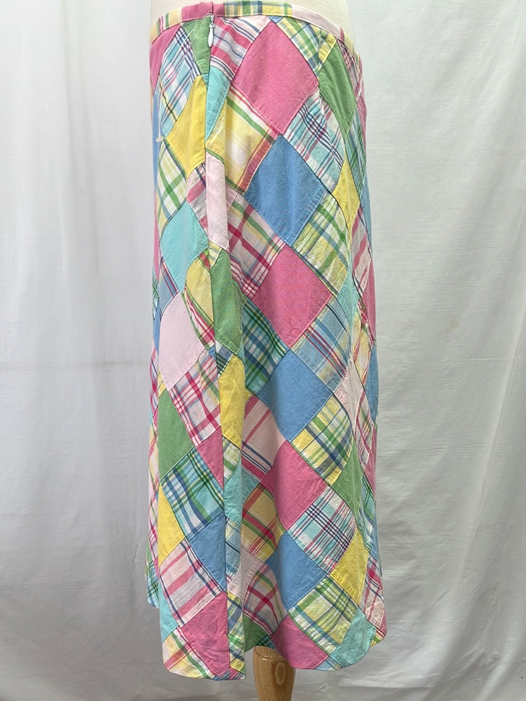 NWOT -- BROOKS BROTHER'S 346 Pastel Quilted Flared Midi Skirt -- 12