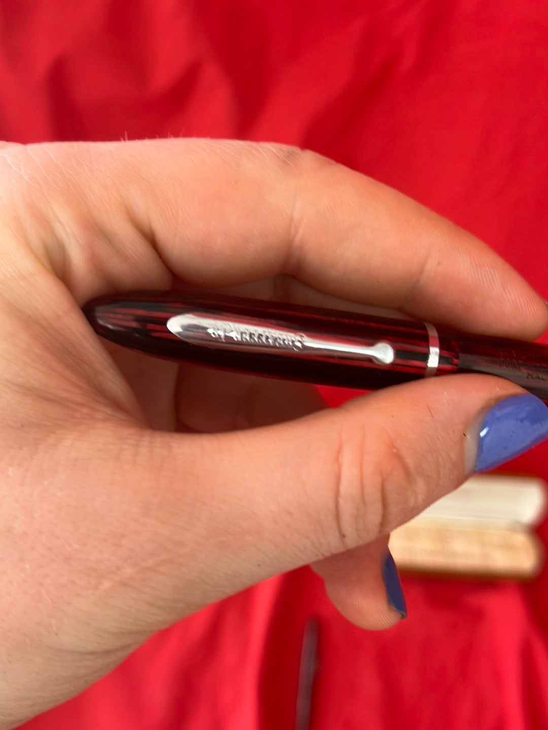 VTG -- SHEAFFER'S Balance Jr. Red-lined Mechanical Pencil and Fountain Pen in Original Case