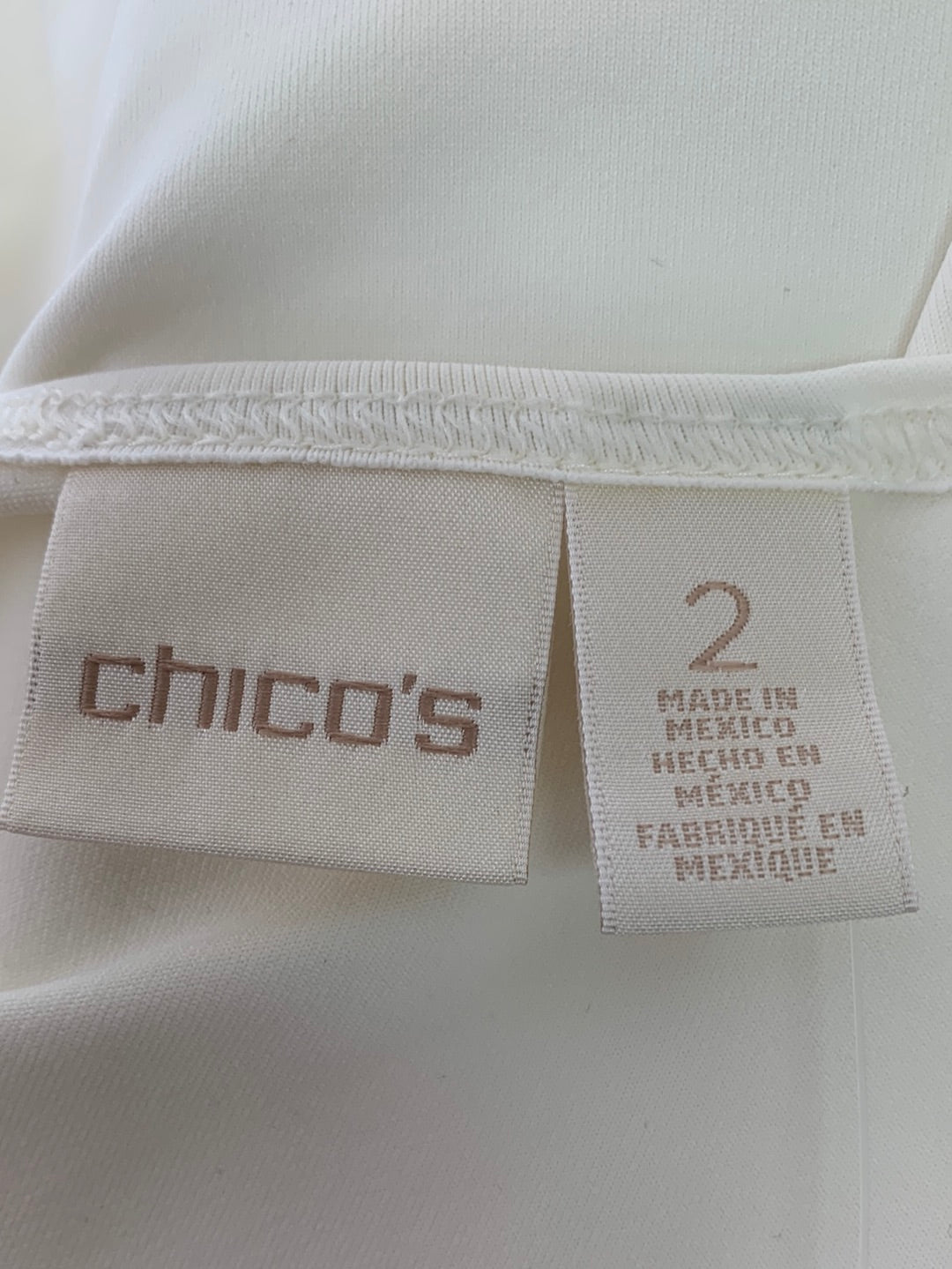 NWT - CHICO'S ivory Contemporary Basic Knit Tank Top - 2 (L 12/14)