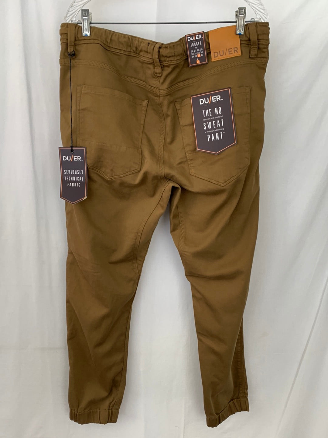 NWT - DU/ER tobacco brown No Sweat Jogger Pants - 38x29