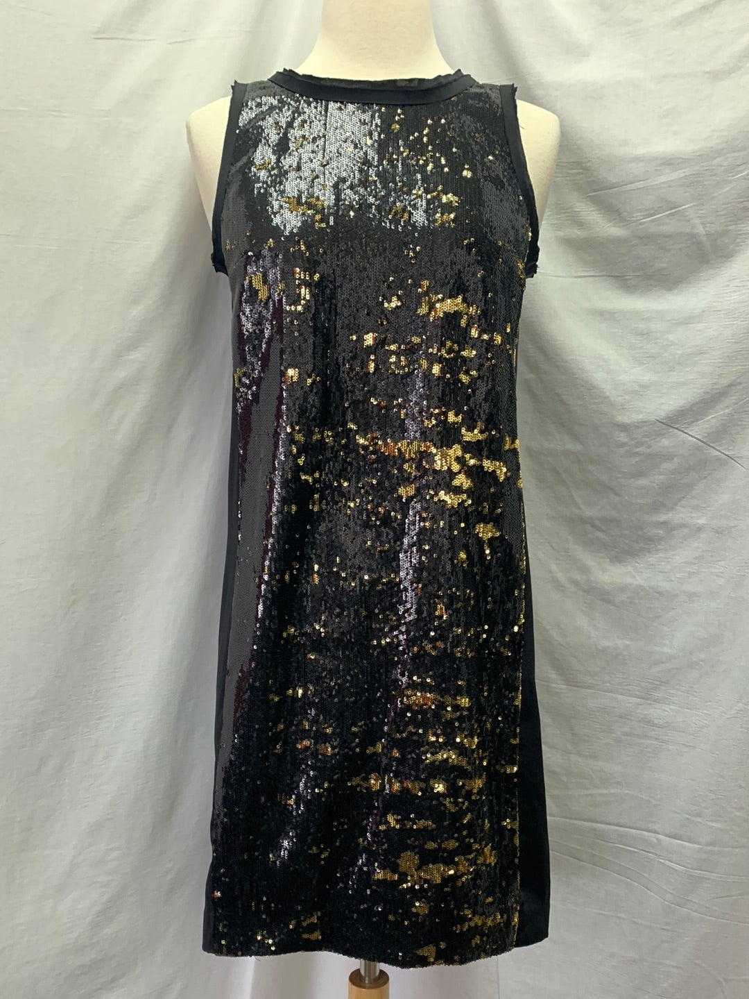 NWT - MICHAEL MICHAEL KORS black gold Sequin Sleeveless Dress - 4