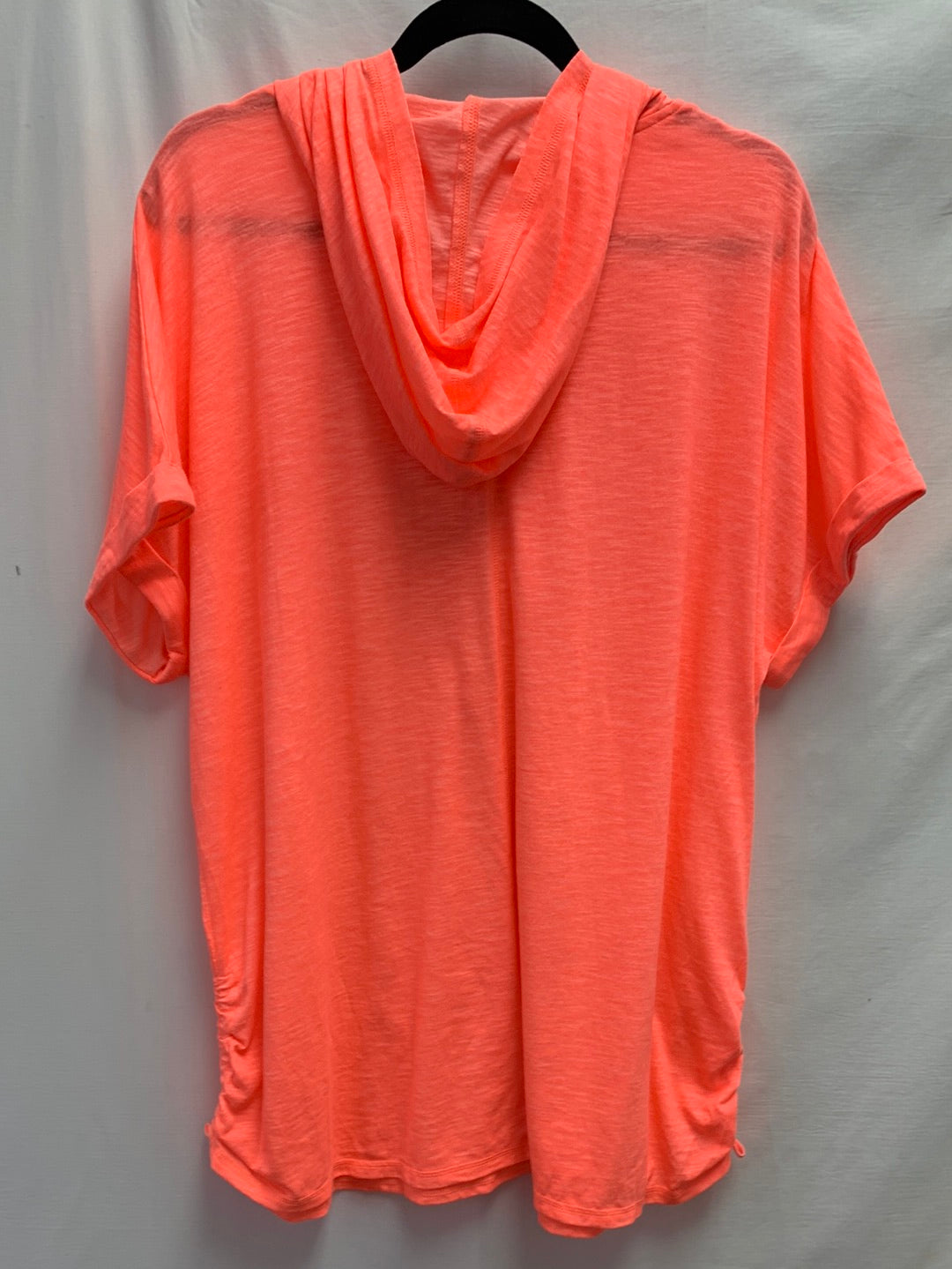 NWT - LIVI ACTIVE neon orange Short Sleeve 1/4 Zip Hood Shirt - 18/20