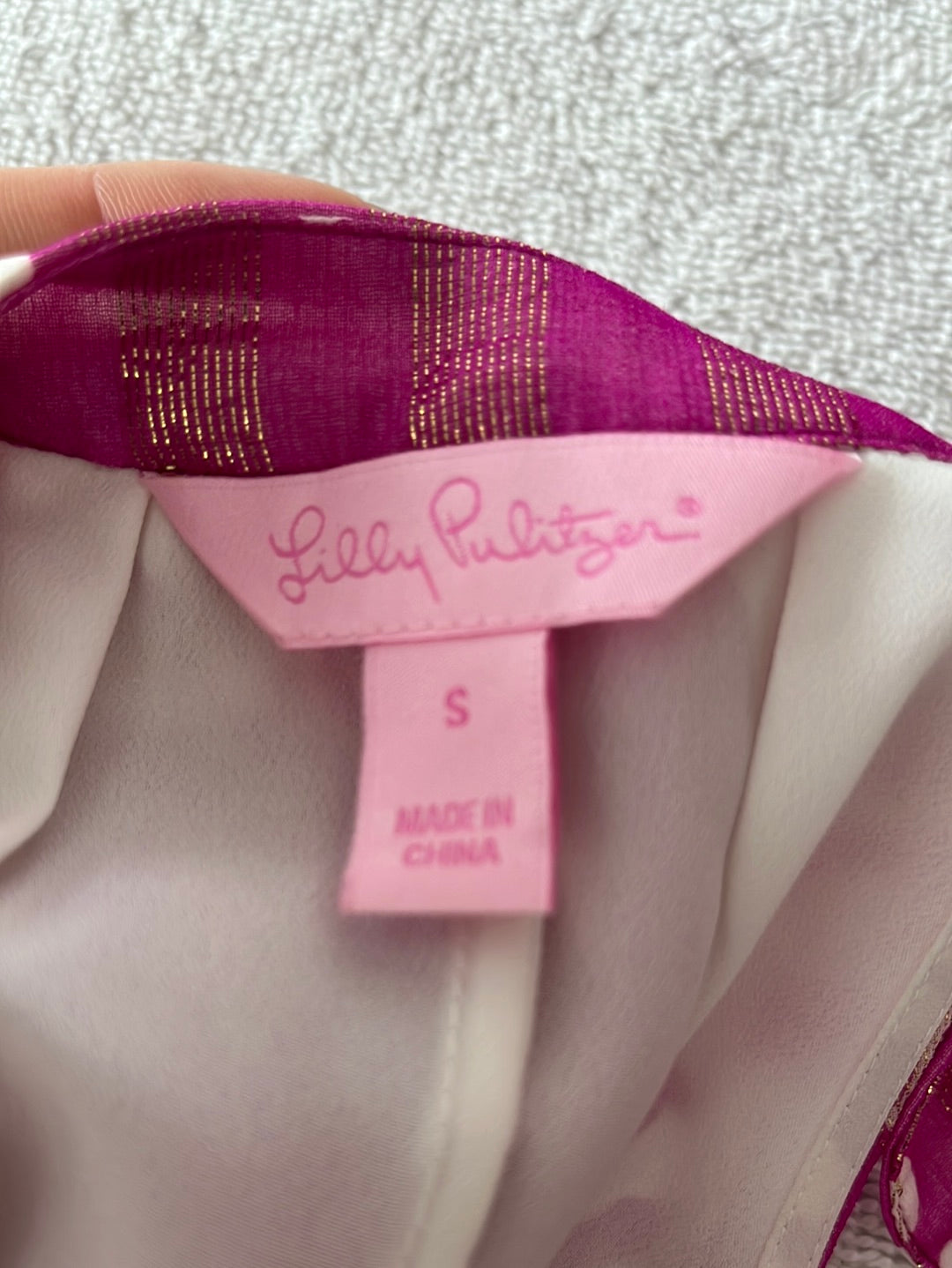 Lilly Pulitzer pink floral print Silk Blend Halter Top -- S