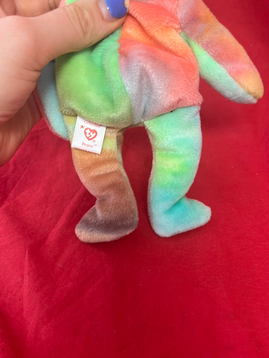VTG -- TY Beanie Baby Tie-Dye Peace Bear -- 1996