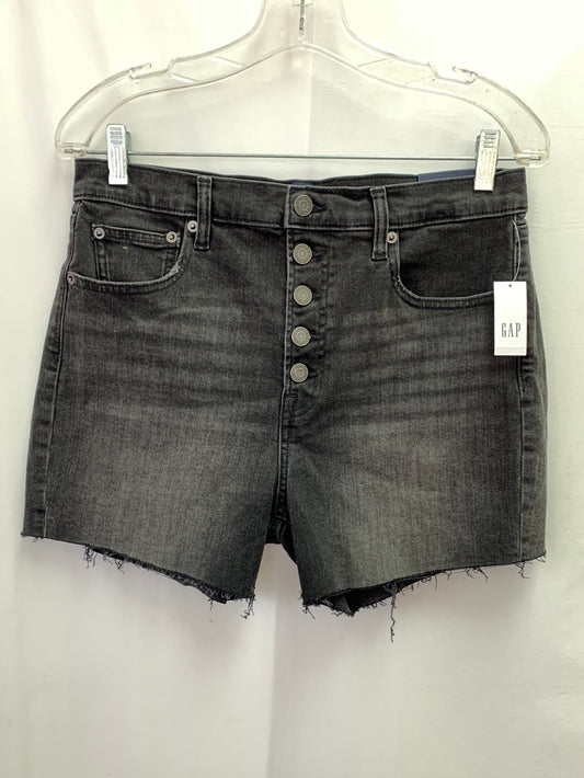 NWT - GAP DENIM black Distressed Cut Off High Rise Stretch 4" Short - Size 10 / 30R