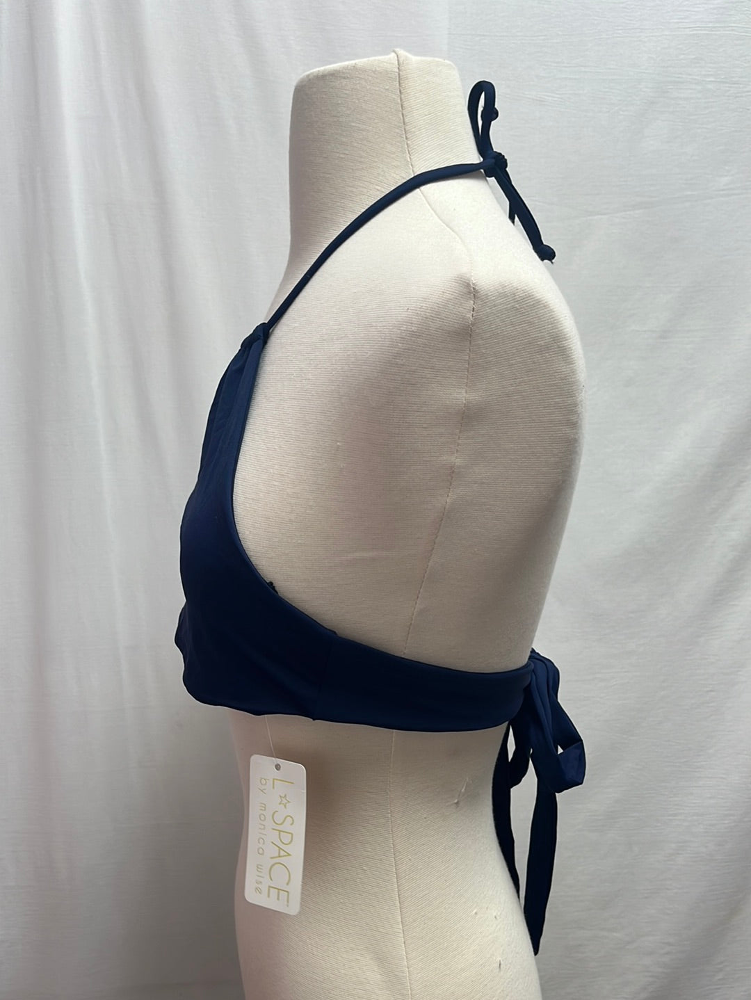 NWT -- L SPACE by Monica Wise Dark Navy Halter Bikini Top -- XS