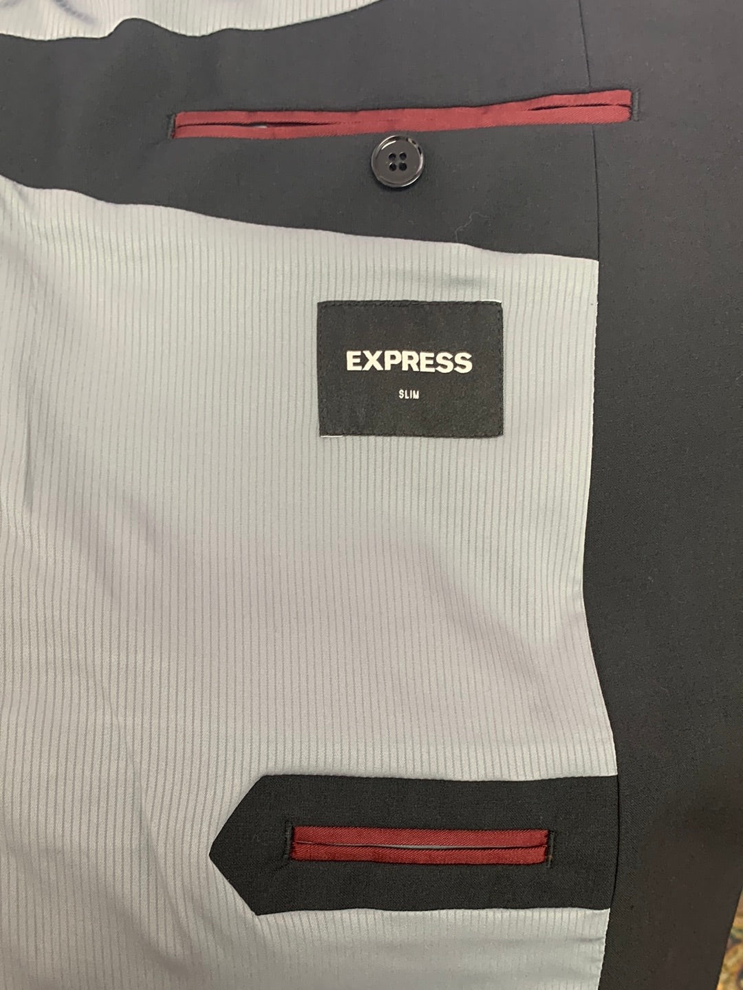 NWT - EXPRESS Black Slim Wool-Blend Modern Tech Suit Jacket - 48R